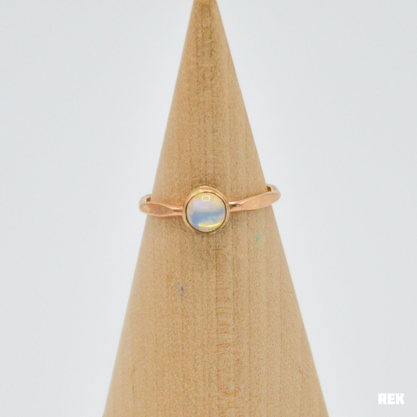 Gold fill solid Australian opal size 6.75