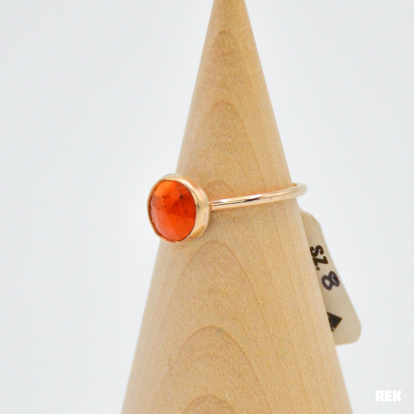 Gold fill rose cut carnelian size 8