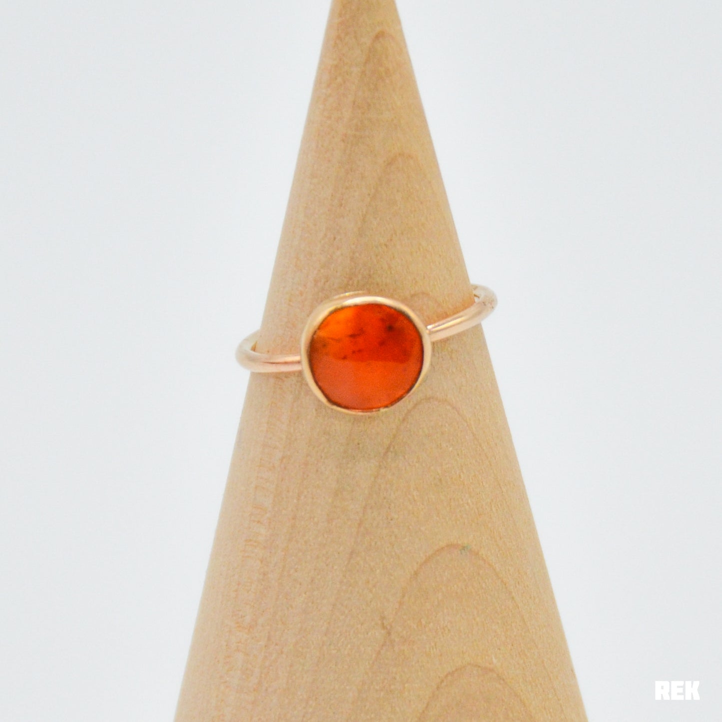 Gold fill rose cut carnelian size 8