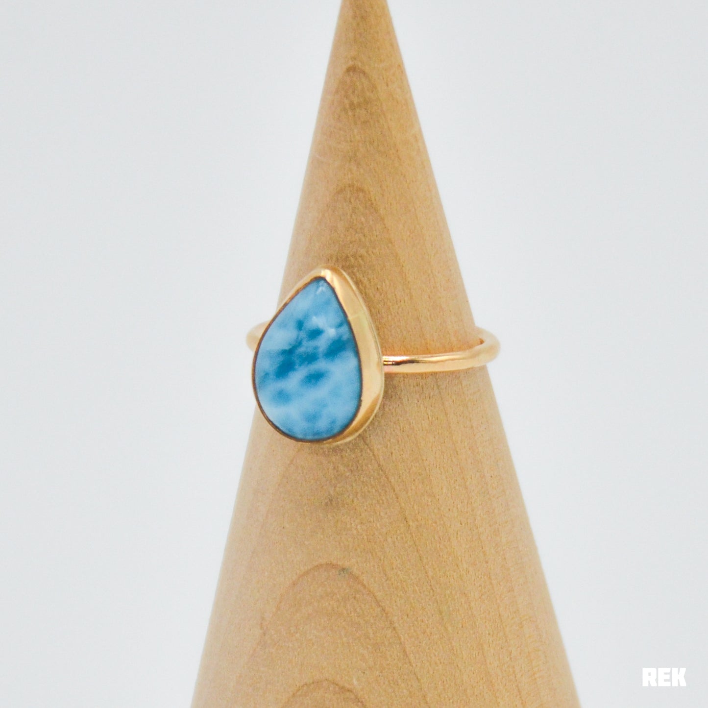 Gold fill pear larimar size 7.75