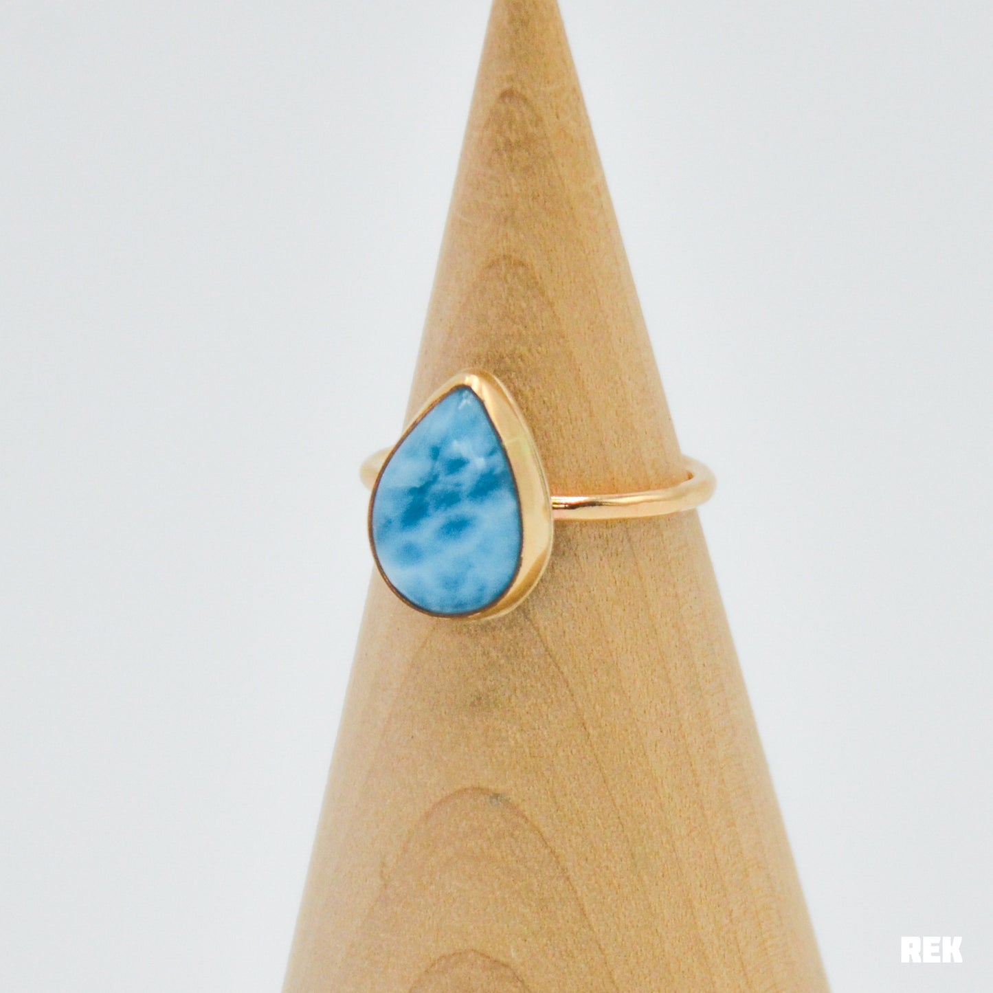 Gold fill pear larimar size 7.75