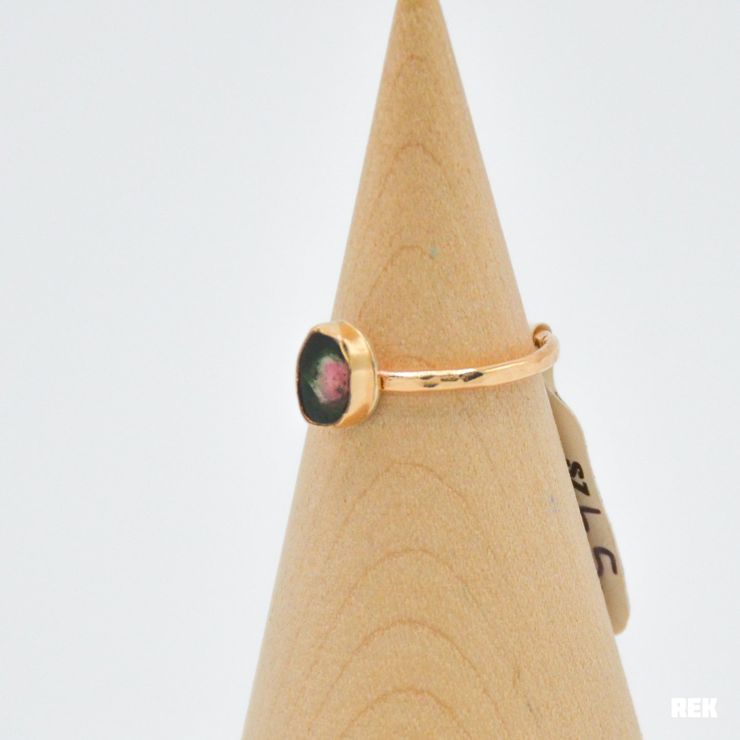 Gold fill watermelon tourmaline size 6.5