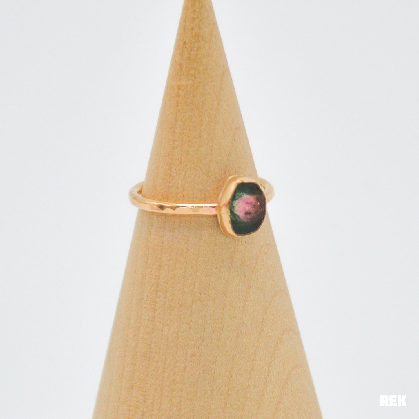 Gold fill watermelon tourmaline size 6.5