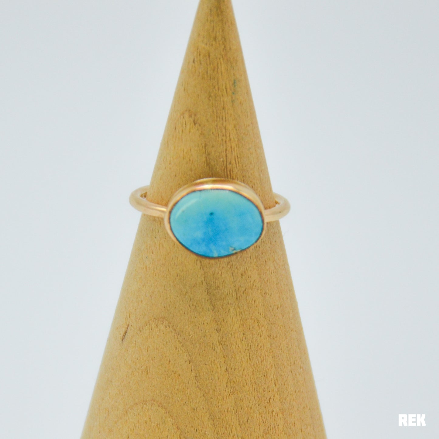 Gold fill white water turquoise Size 6.5
