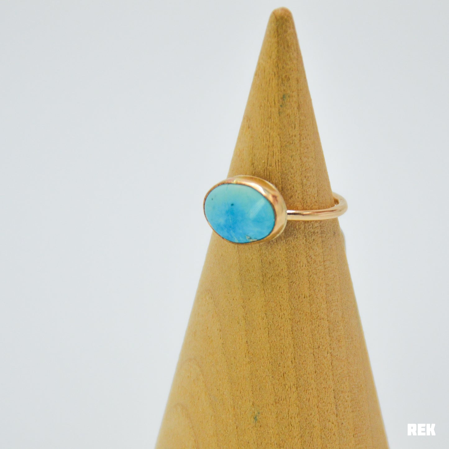 Gold fill white water turquoise Size 6.5