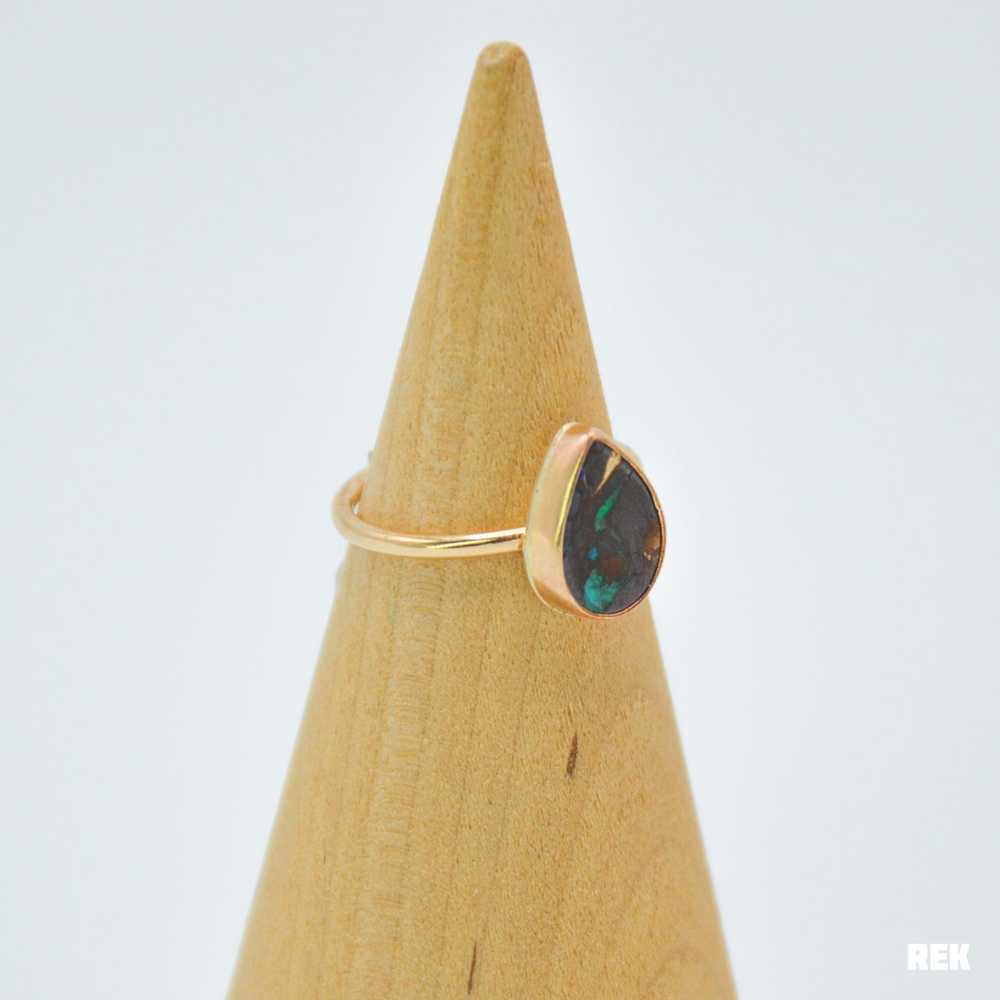 Gold fill Australian Boulder Opal Size 7