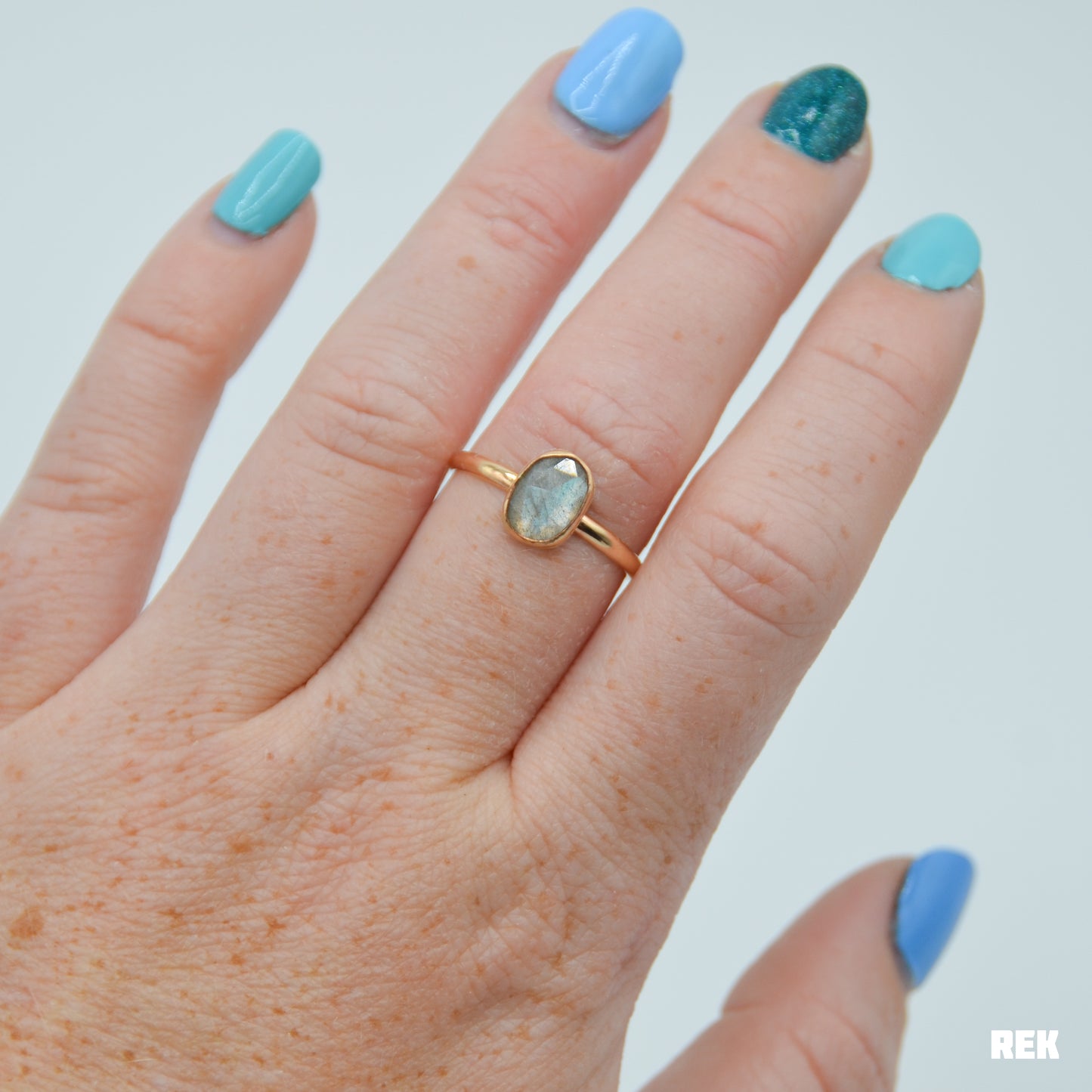 Gold fill rose cut labradorite size 8.5