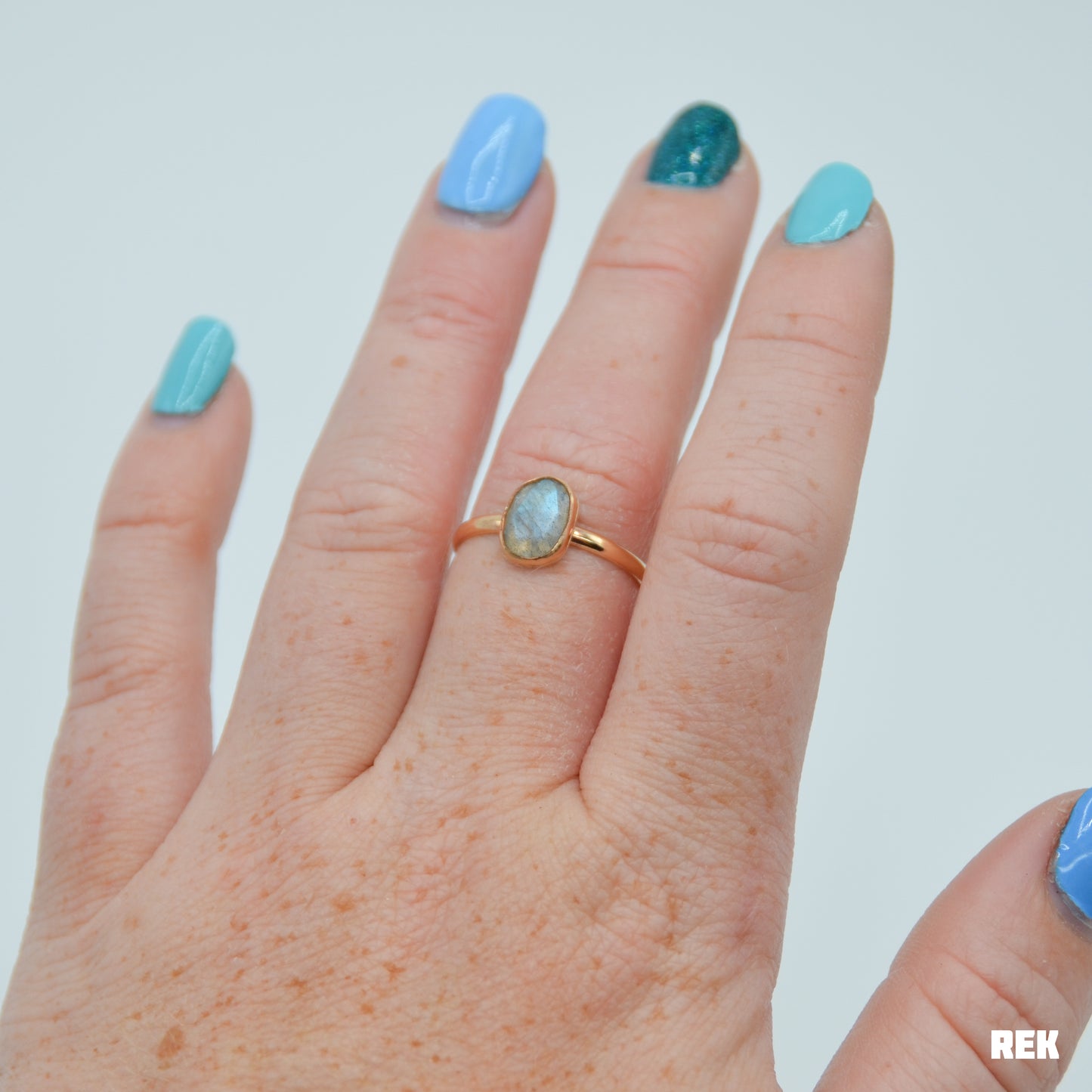 Gold fill rose cut labradorite size 8.5