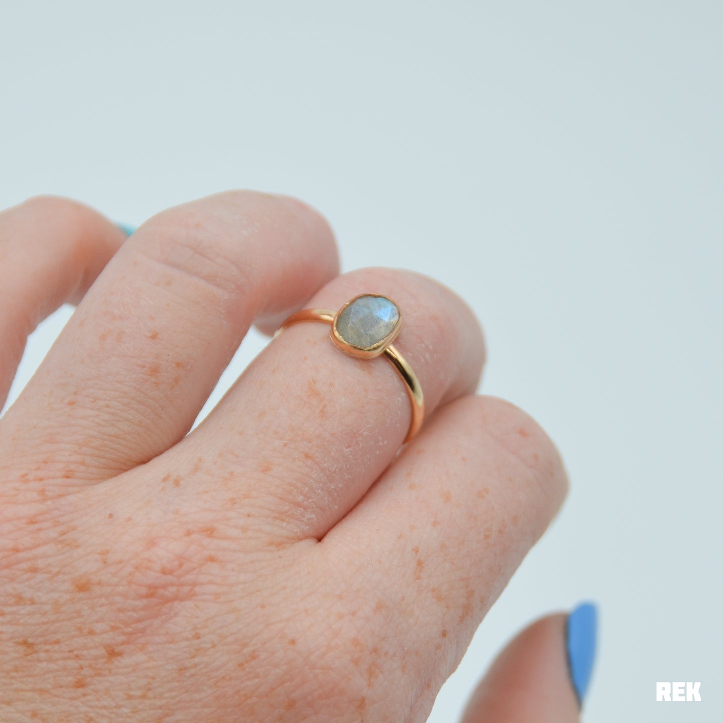 Gold fill rose cut labradorite size 8.5