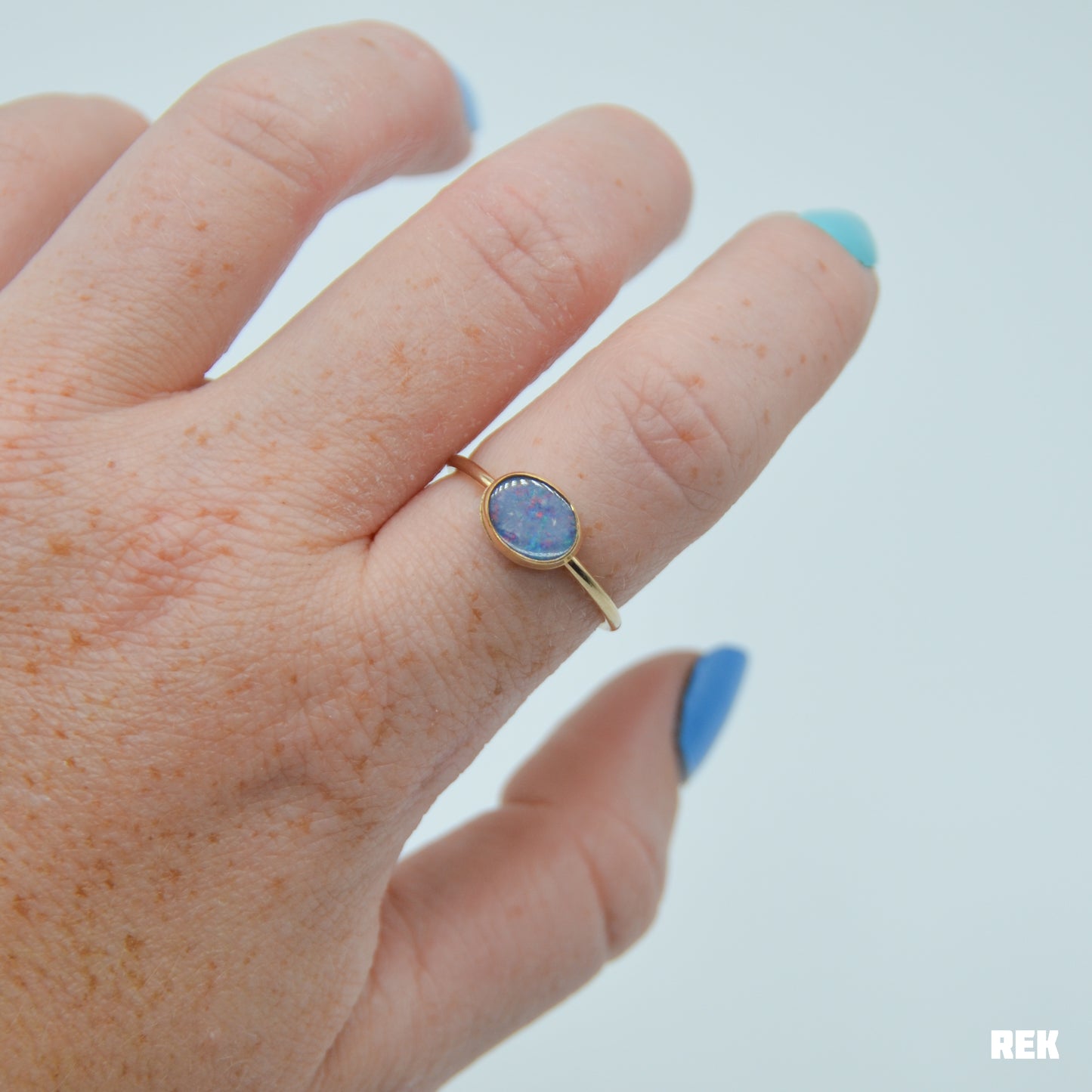 Gold fill Australian opal size 9