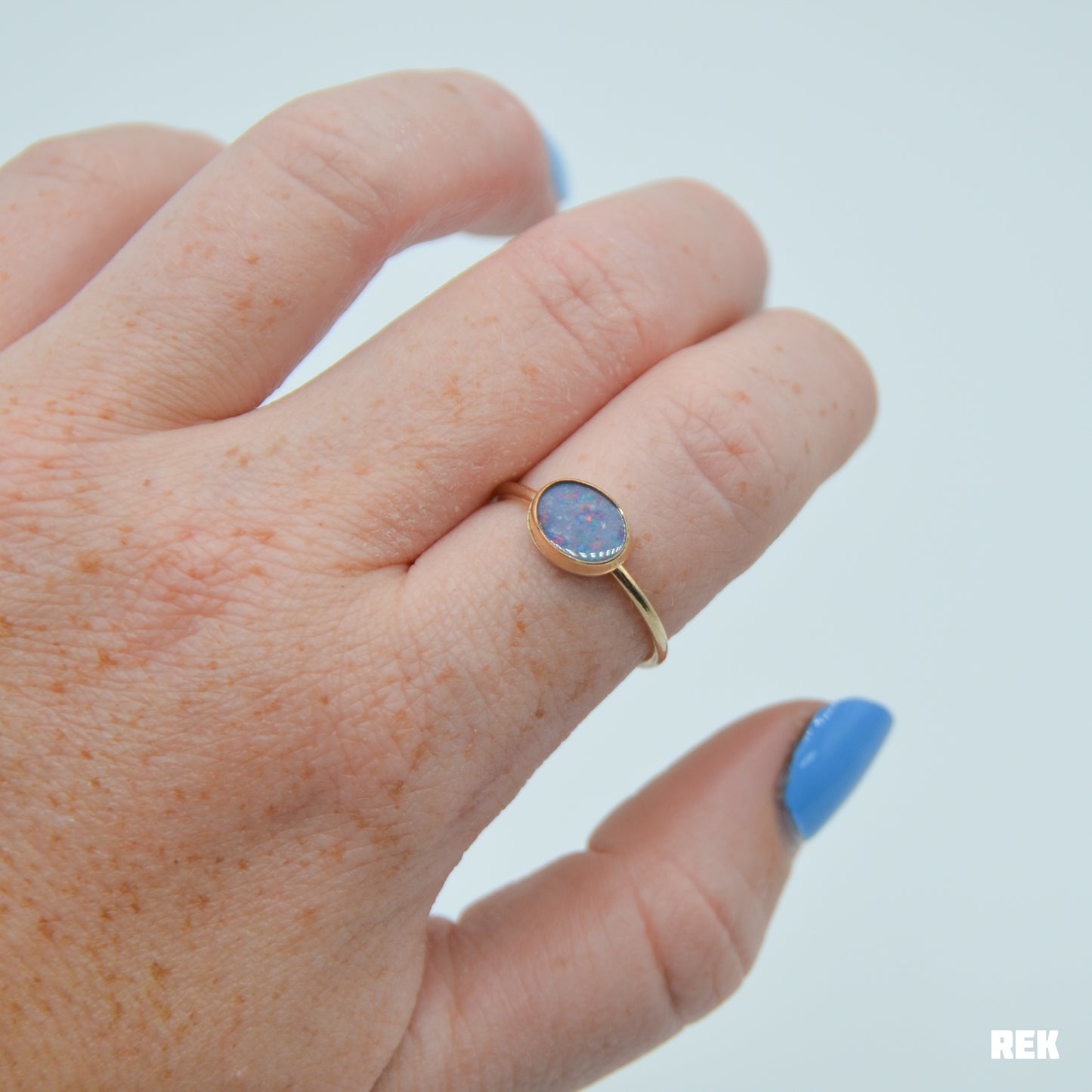 Gold fill Australian opal size 9