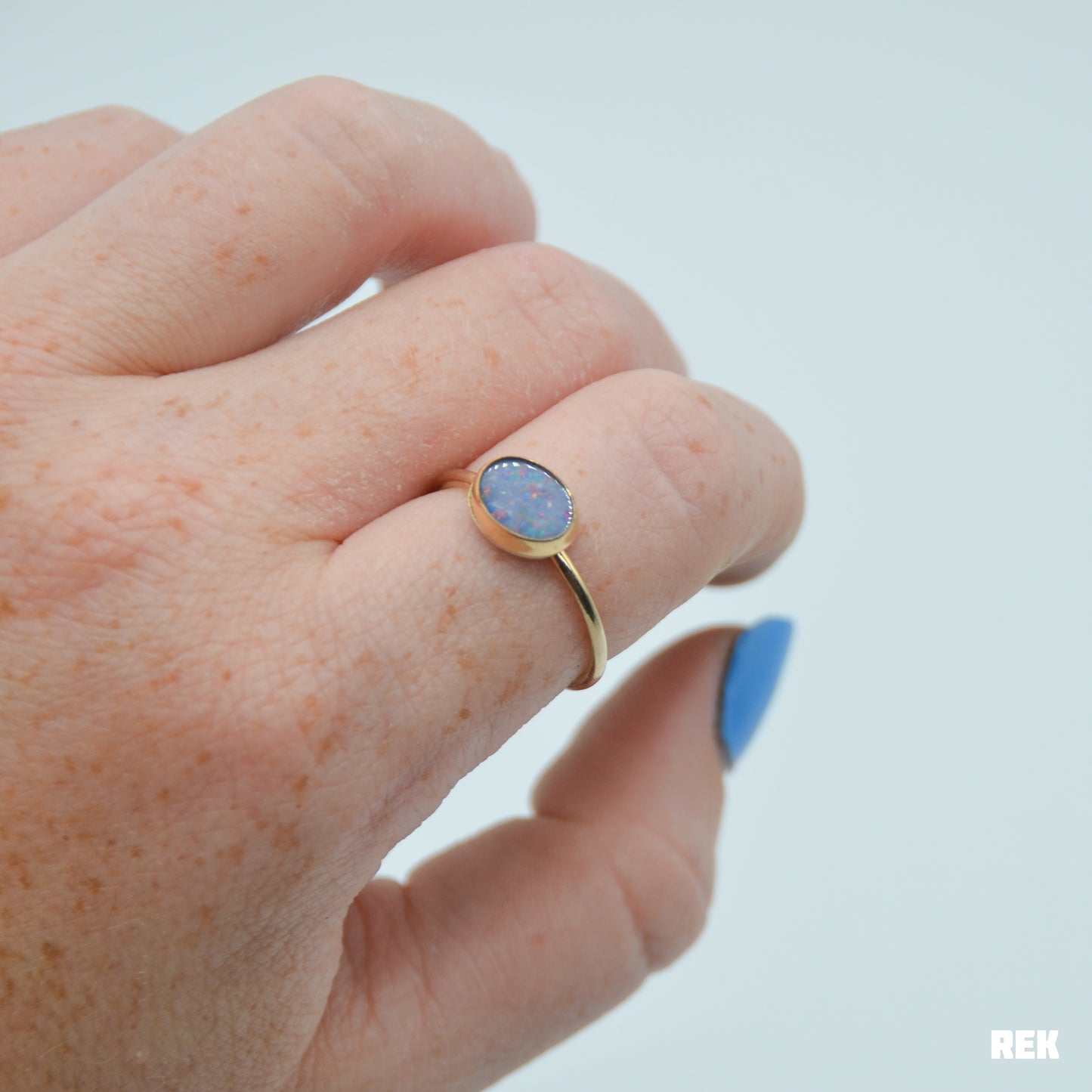 Gold fill Australian opal size 9