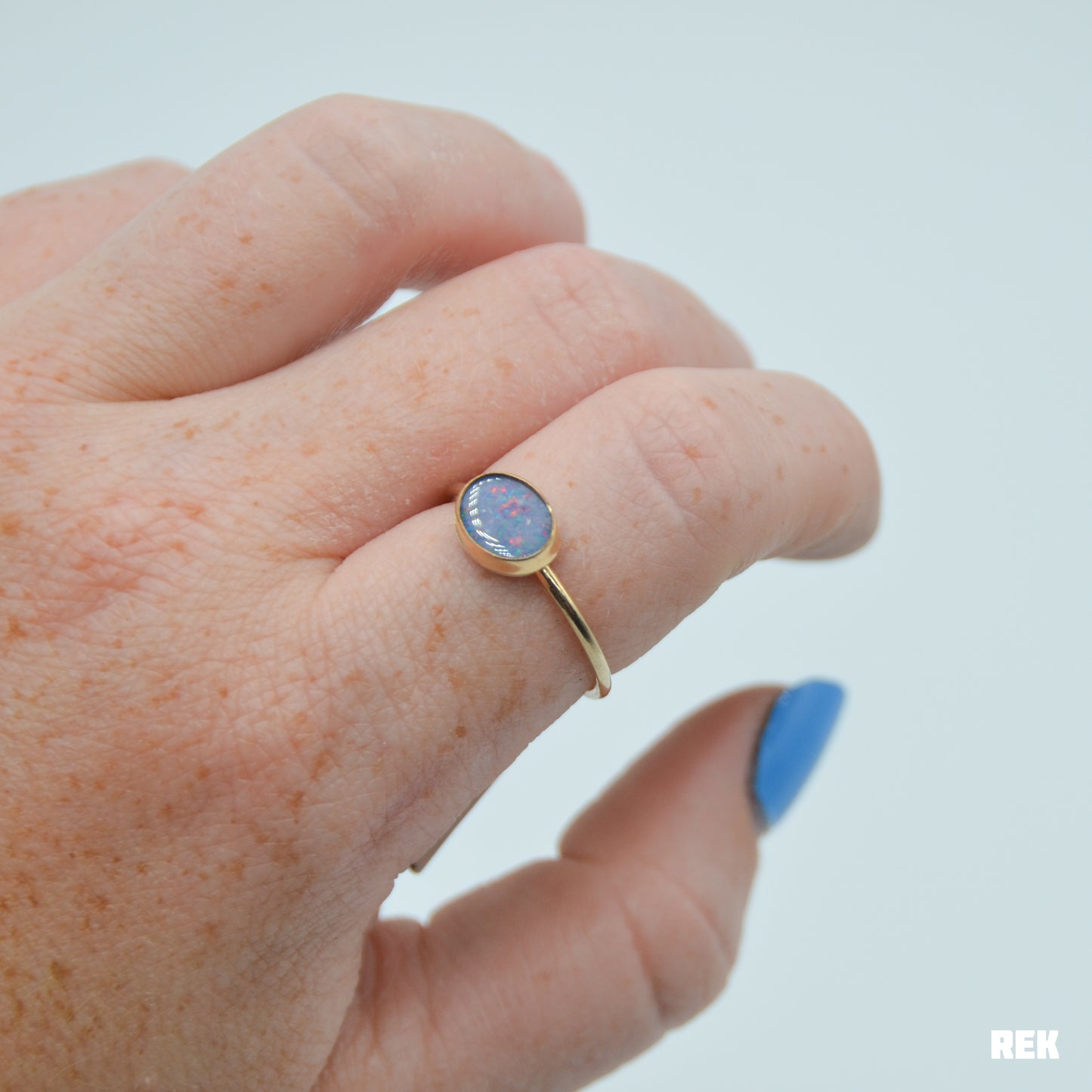 Gold fill Australian opal size 9