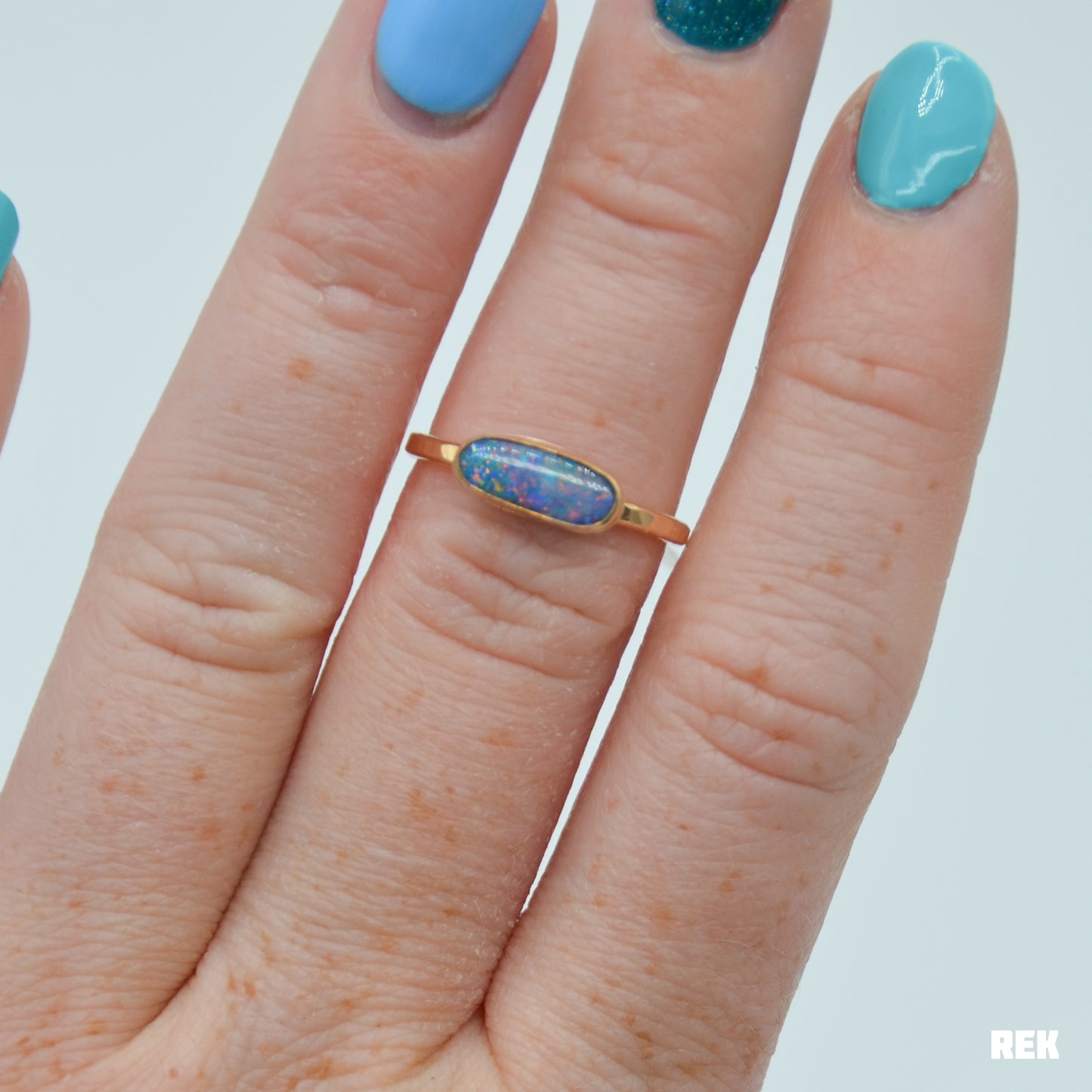 Gold fill Australian opal size 6.75