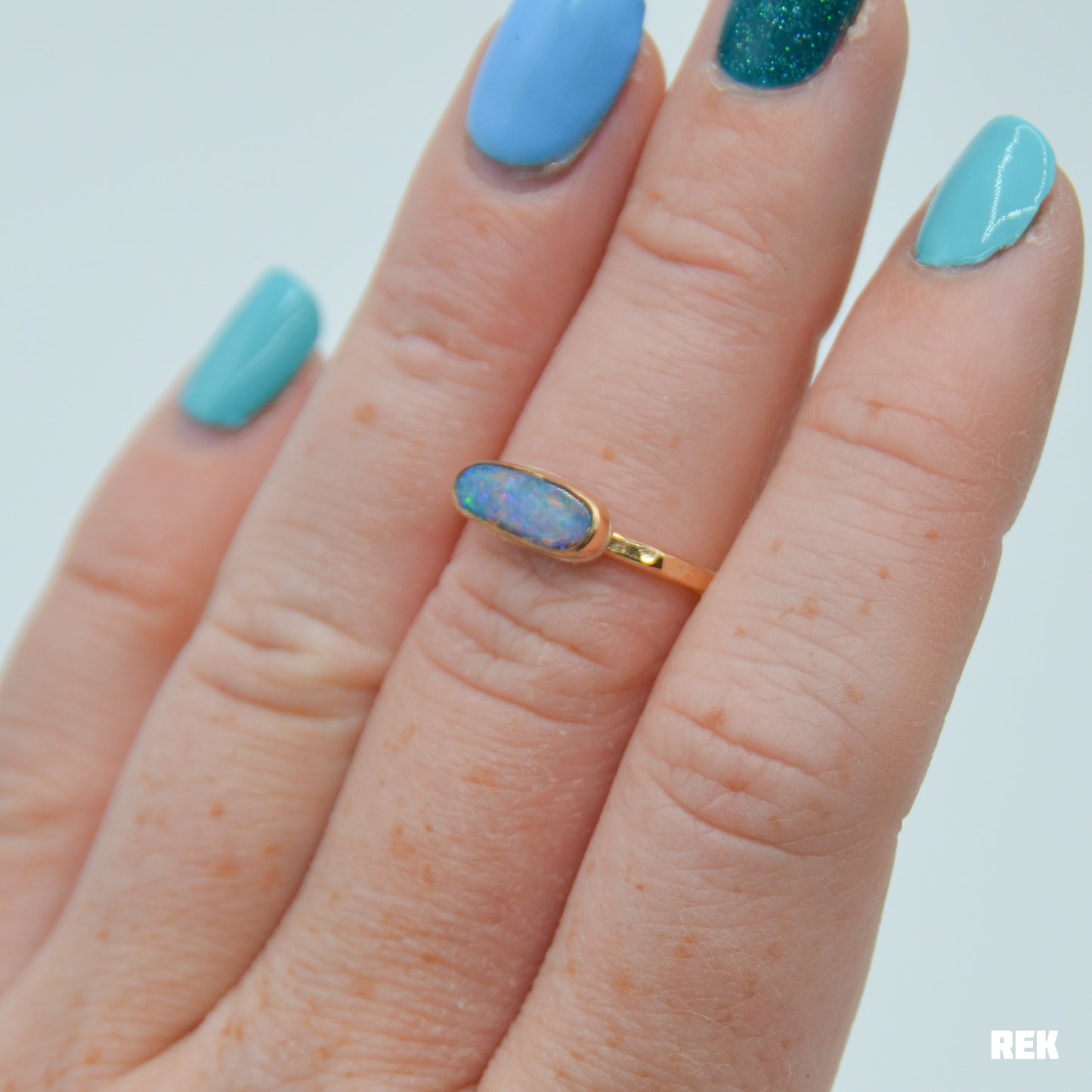 Gold fill Australian opal size 6.75