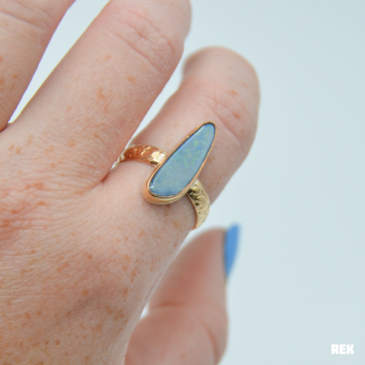 Gold fill Australian opal size 8.5