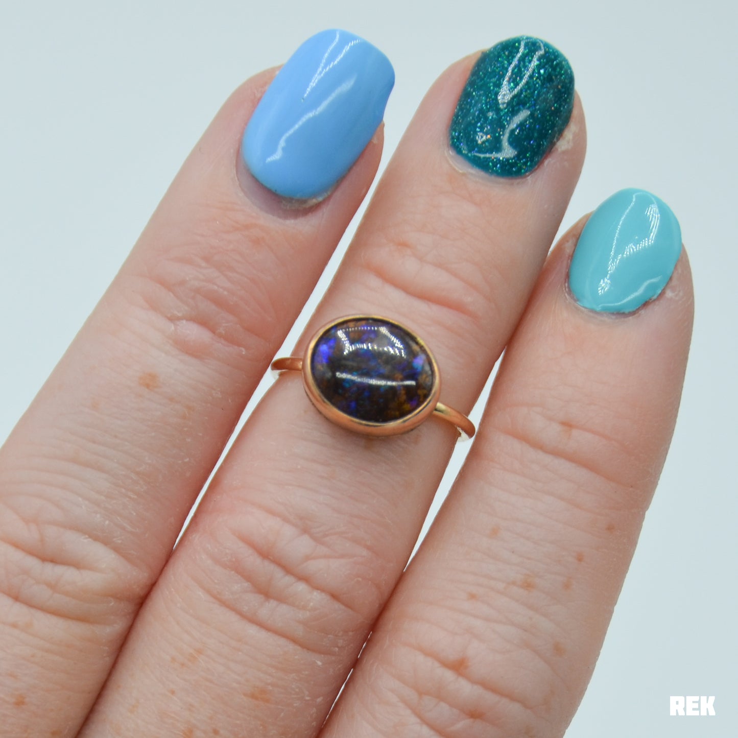 Gold fill Australian Boulder opal size 5