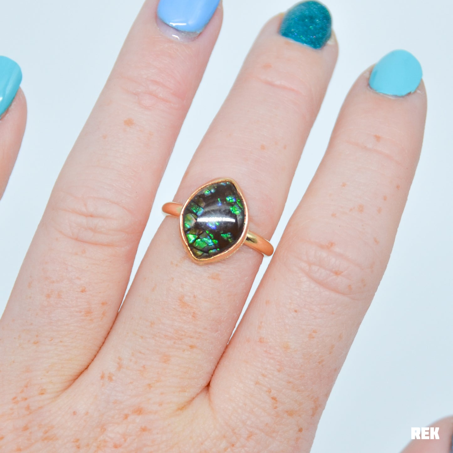 Gold fill Ammolite size 7.75
