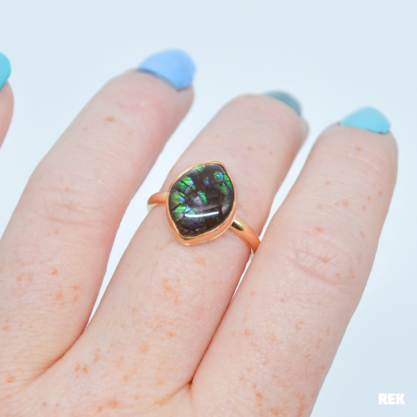 Gold fill Ammolite size 7.75