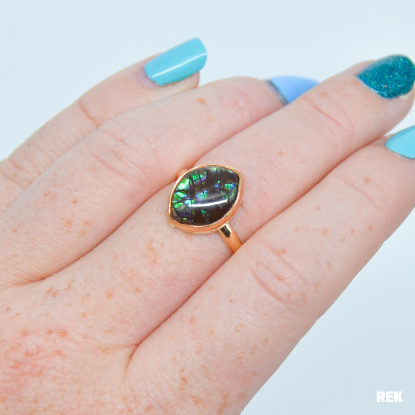 Gold fill Ammolite size 7.75