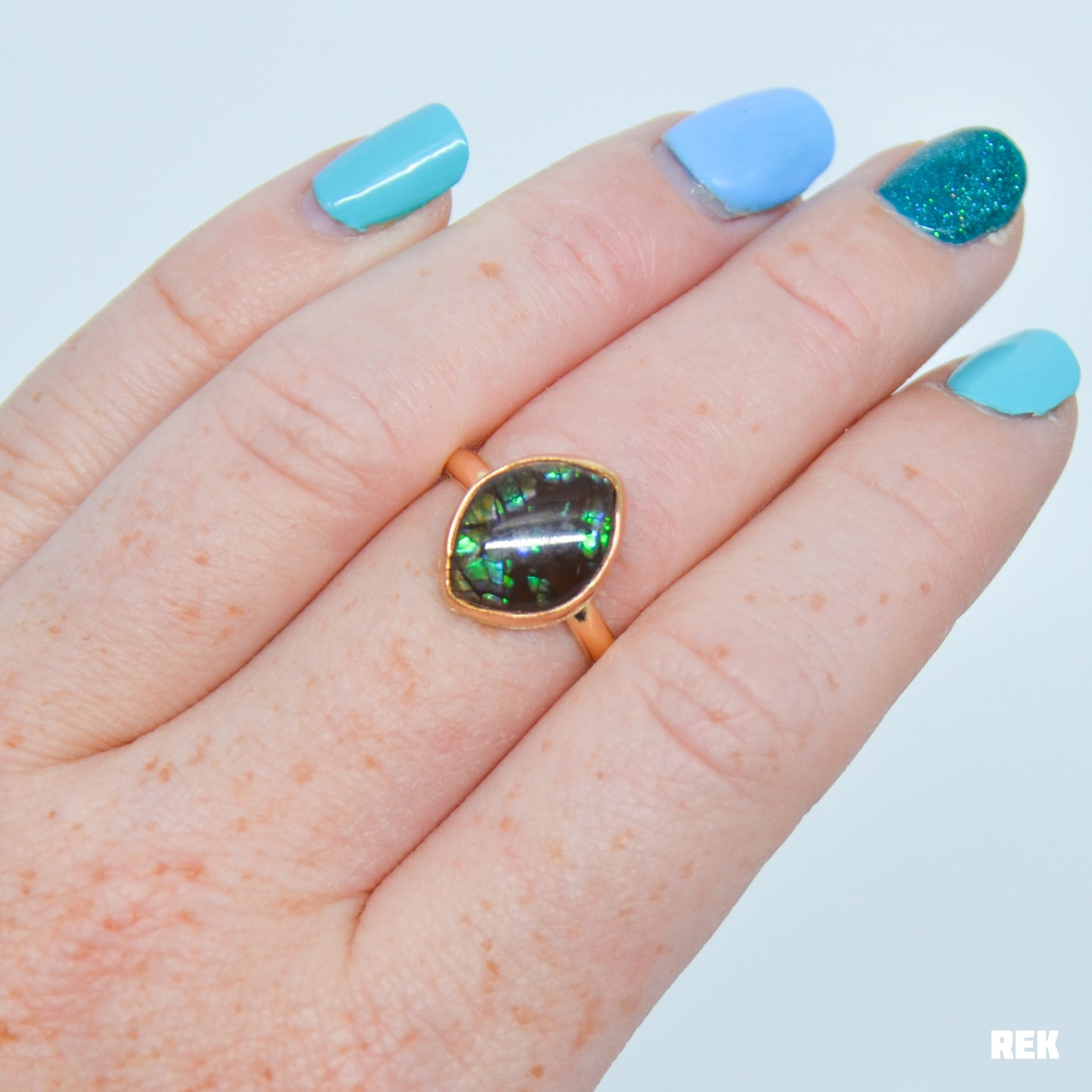 Gold fill Ammolite size 7.75