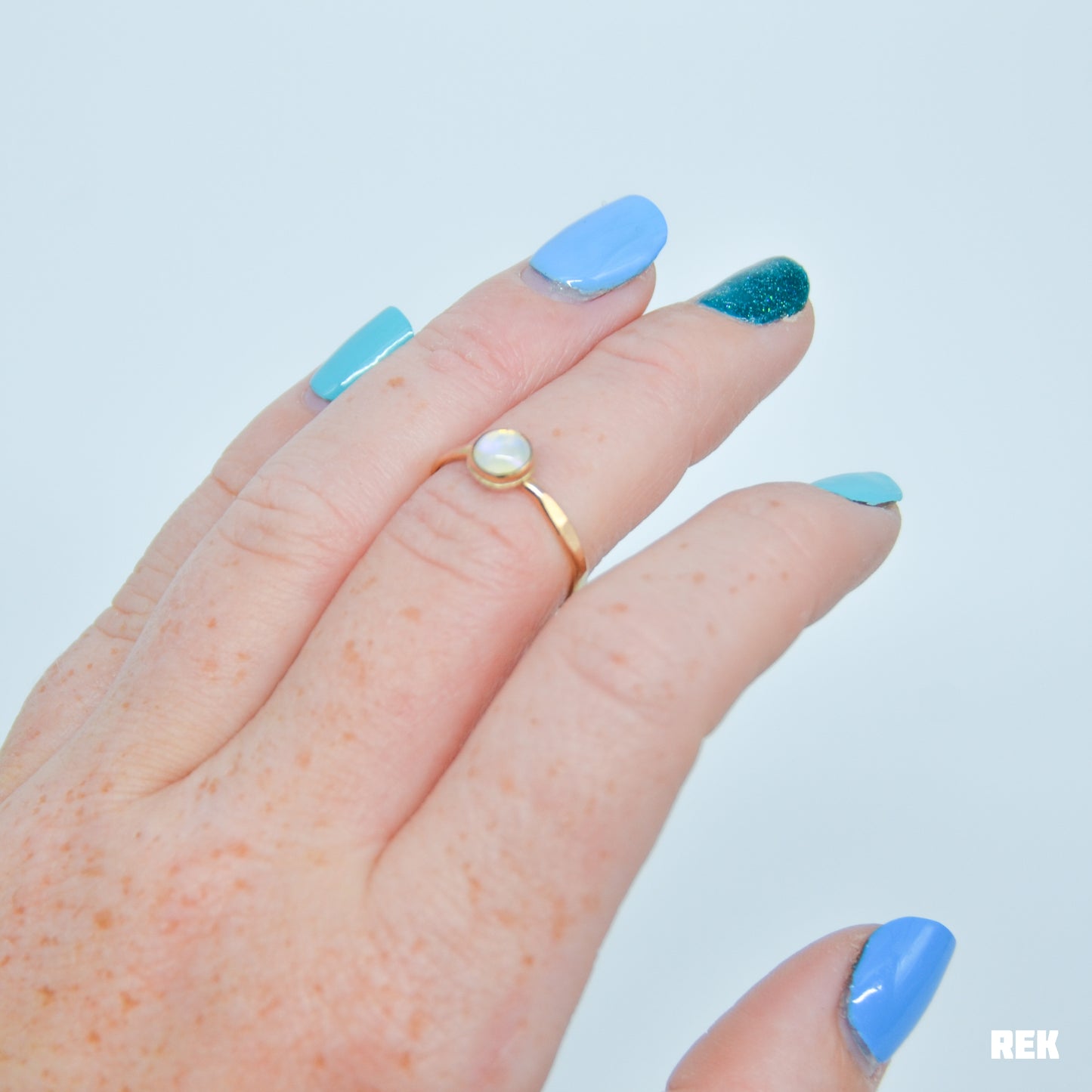 Gold fill solid Australian opal size 6.75