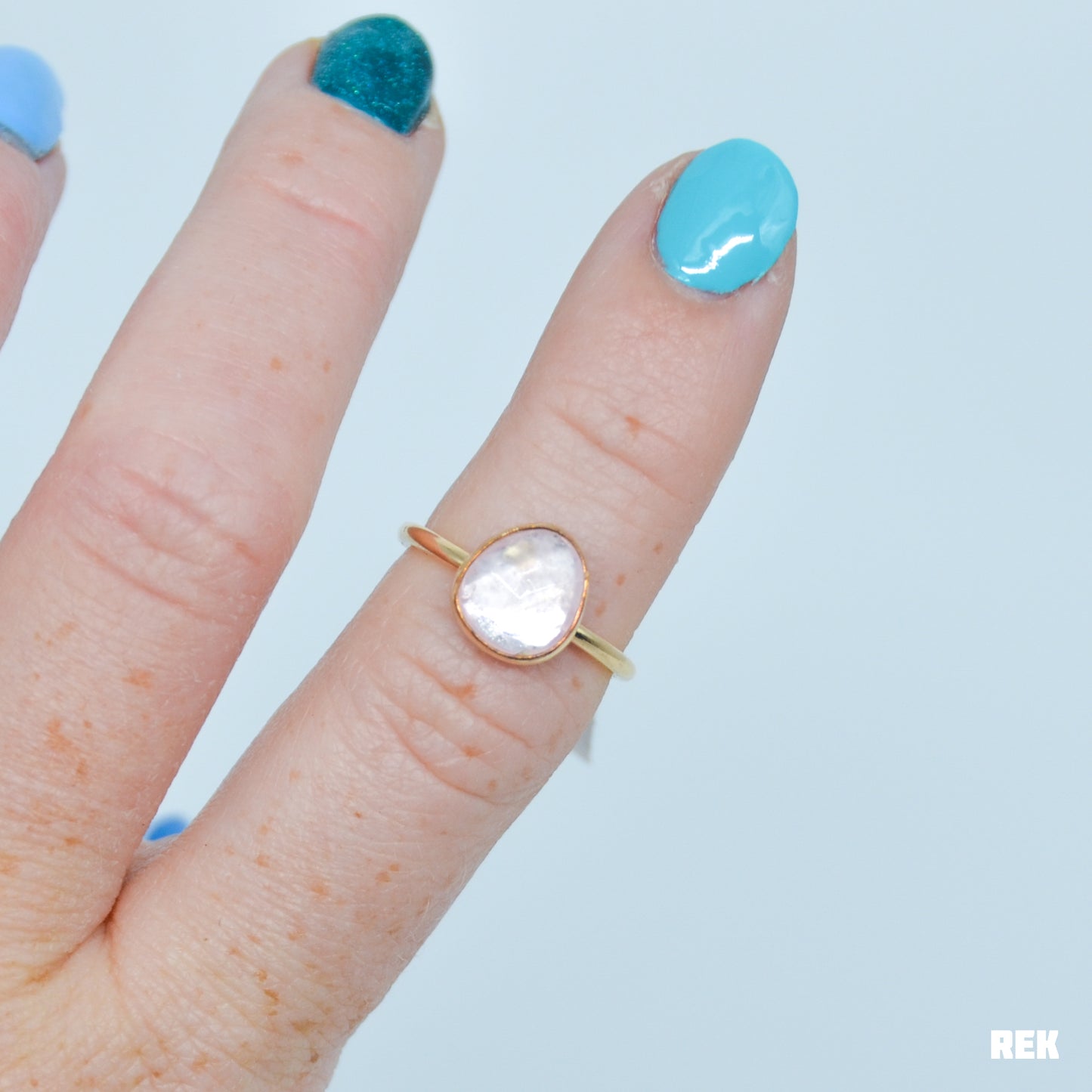 Gold fill rose cut morganite size 6