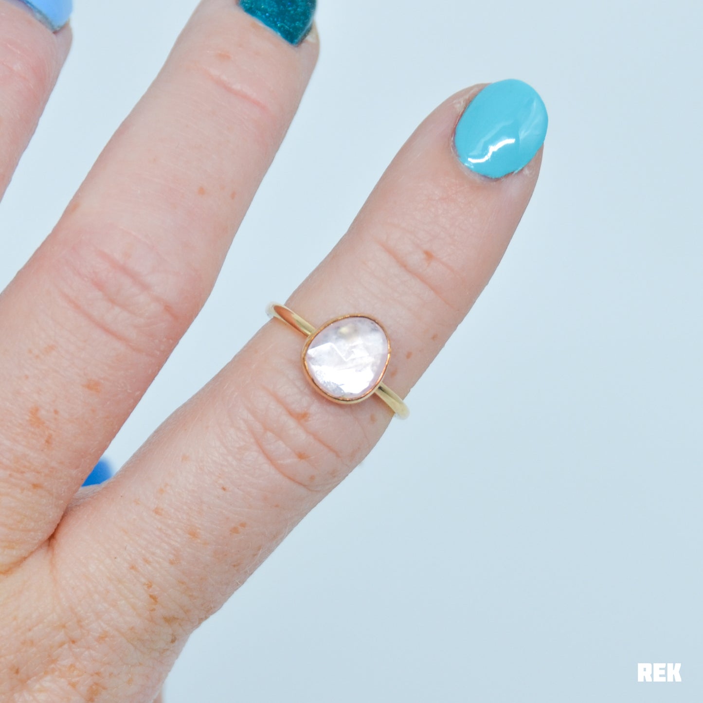 Gold fill rose cut morganite size 6