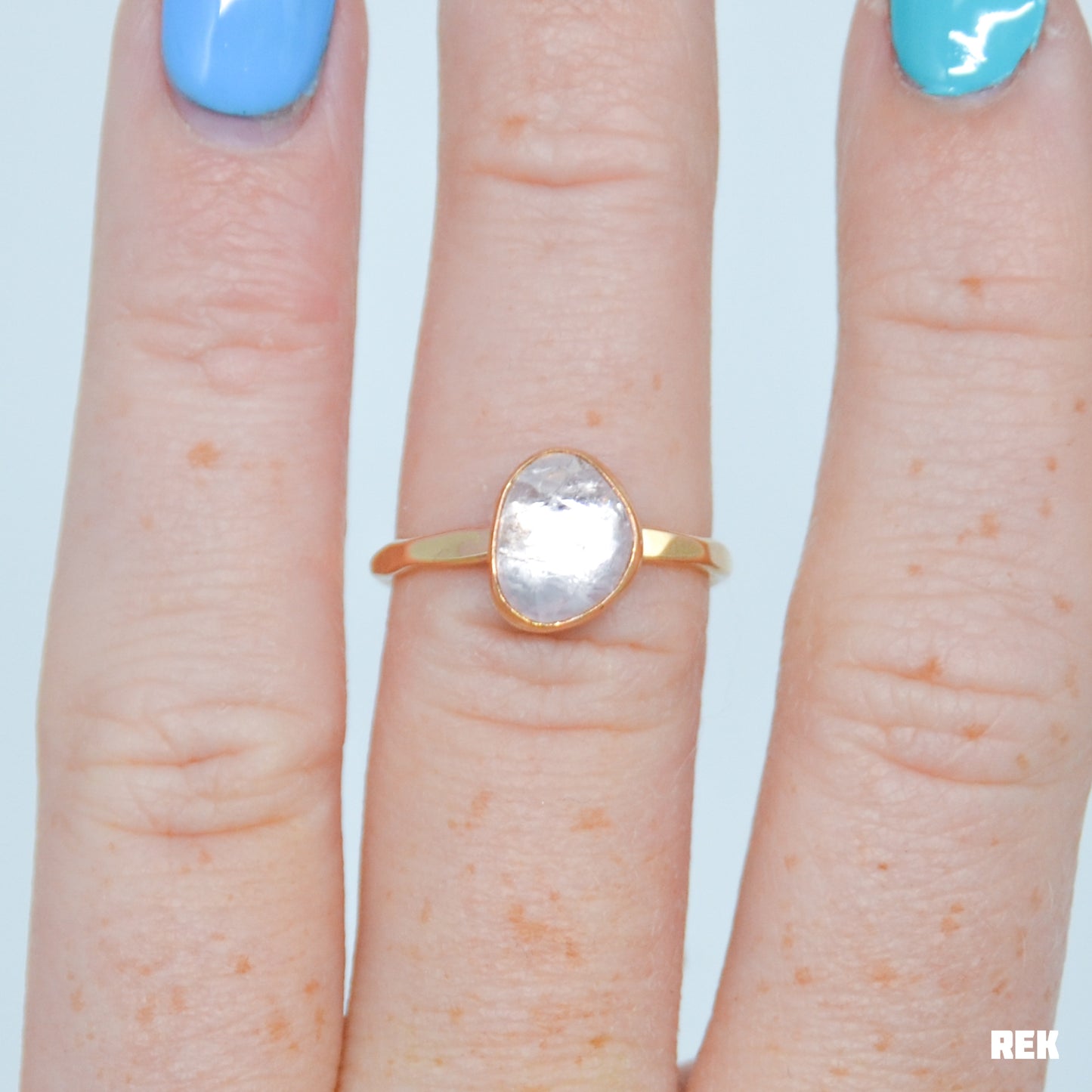 Gold fill rose cut morganite size 7