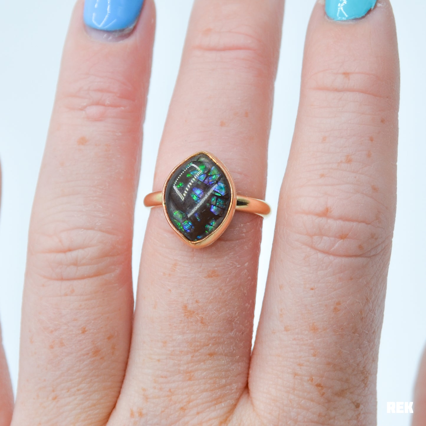 Gold fill Ammolite size 7.75