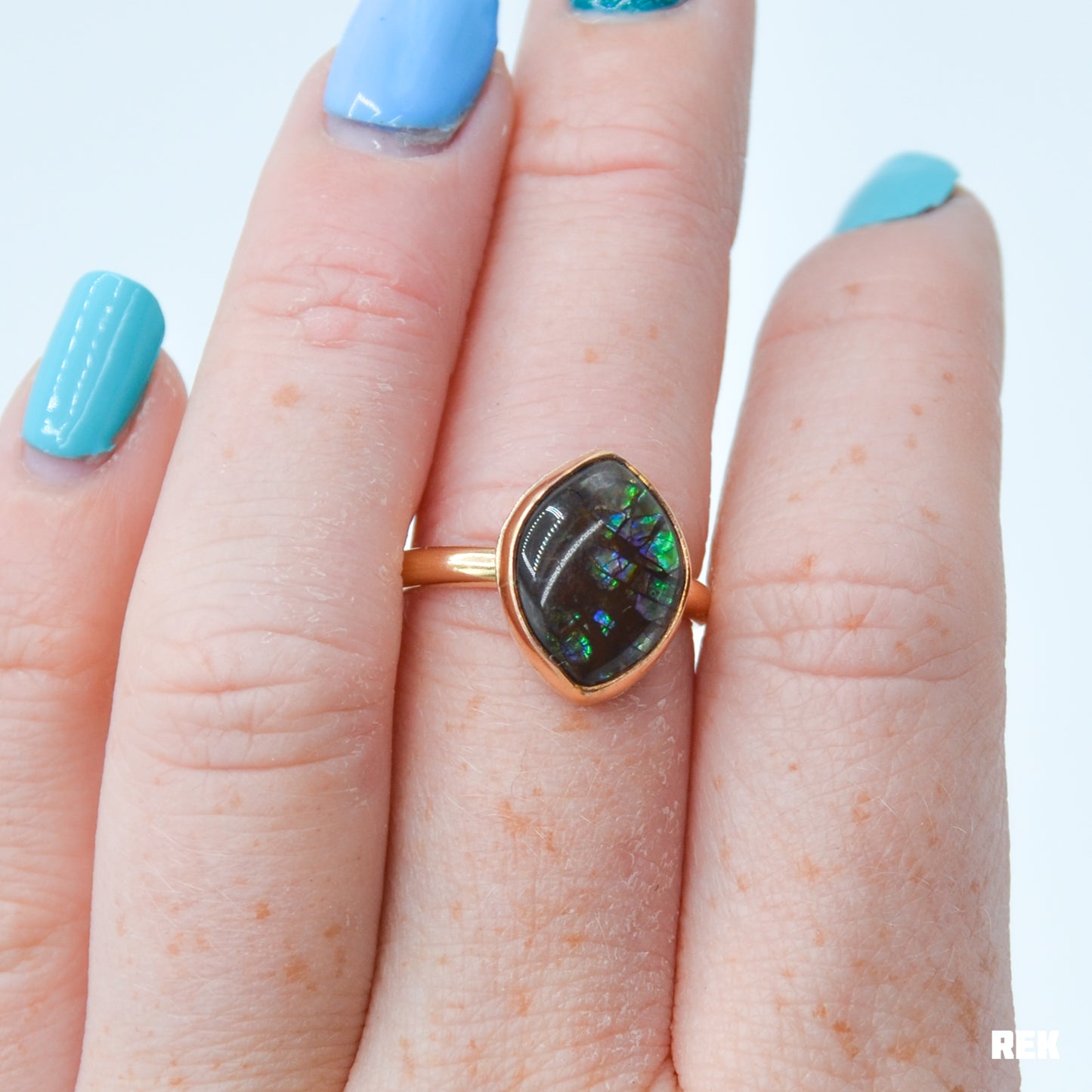 Gold fill Ammolite size 7.75
