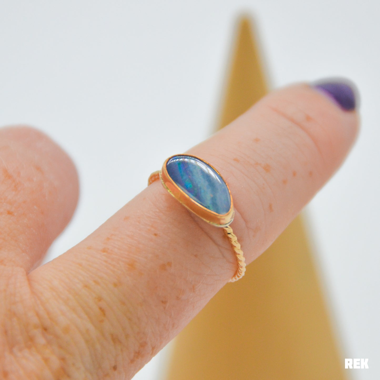 Gold fill Australian opal Size 7.5