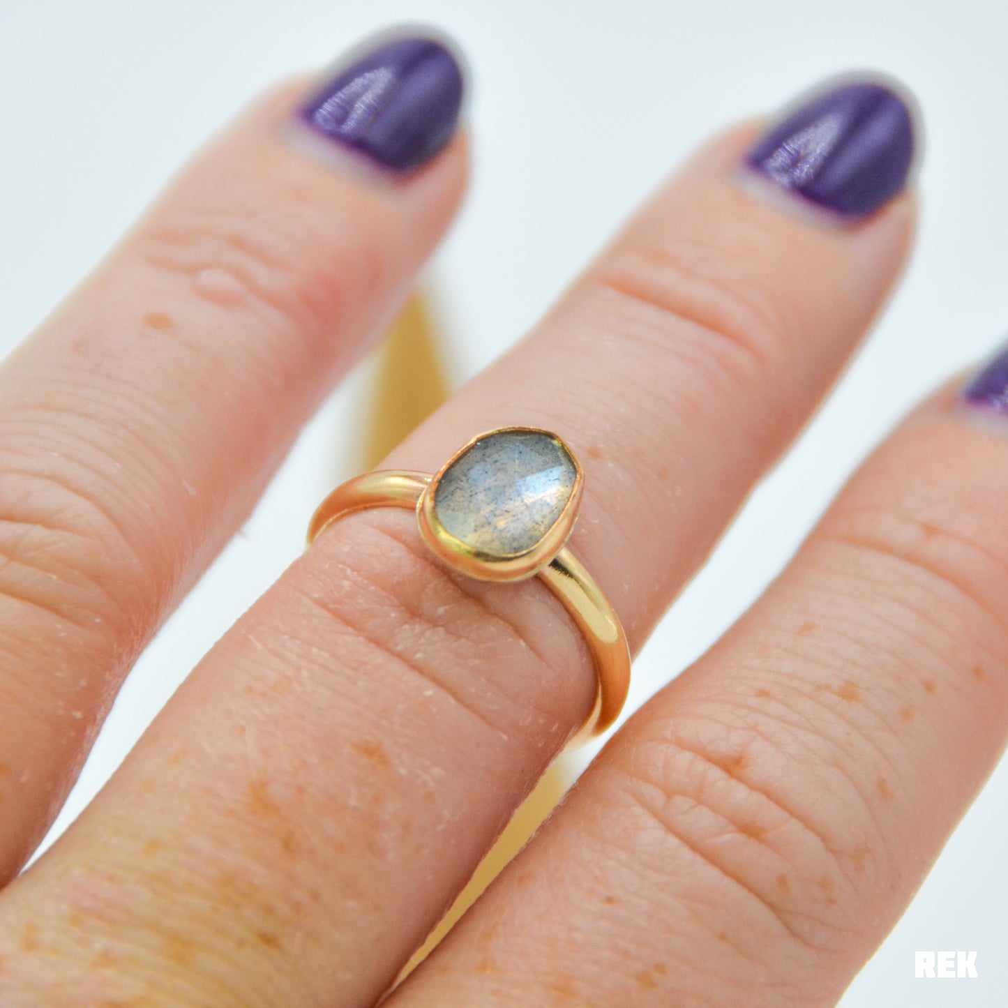 Gold fill rose cut labradorite size 7.25