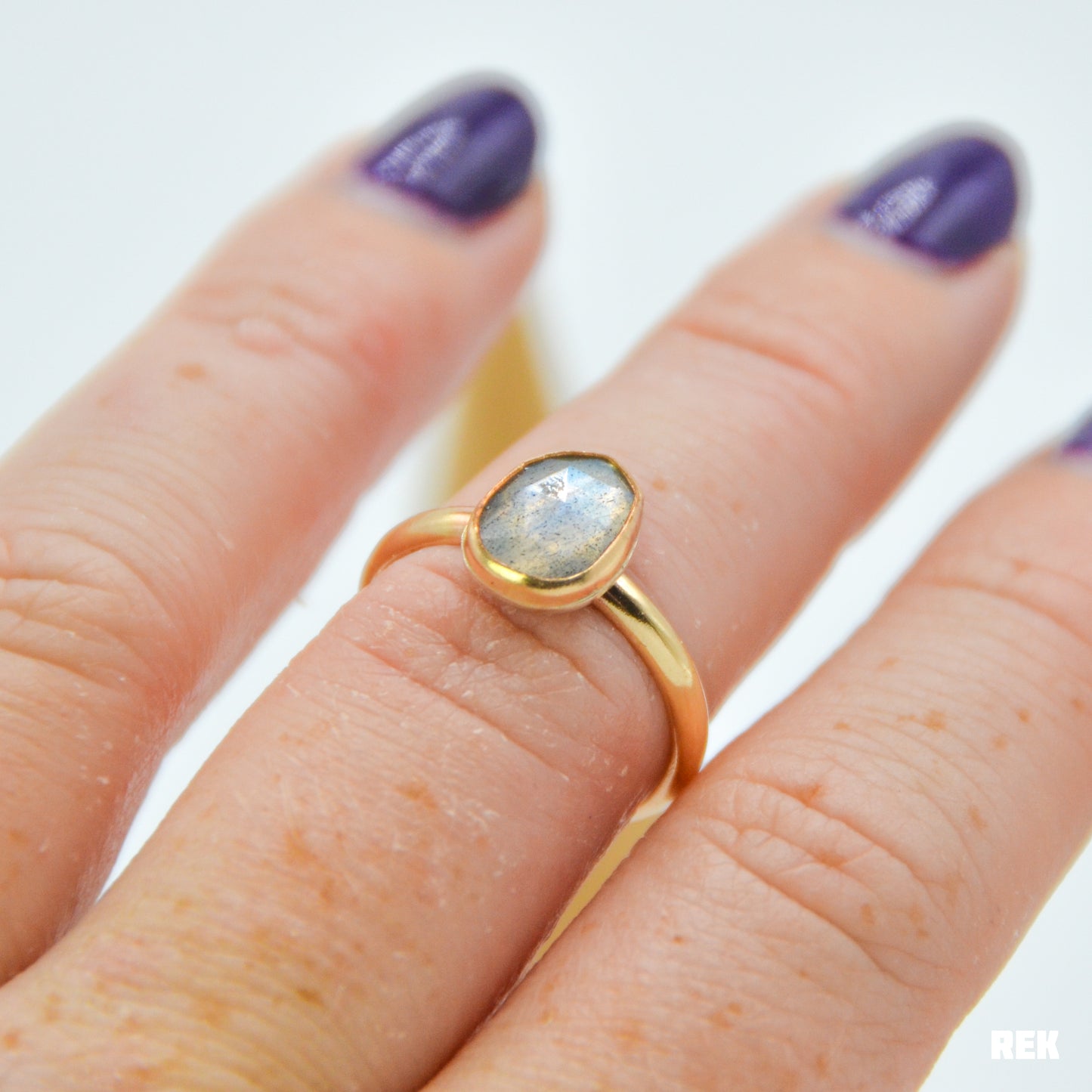 Gold fill rose cut labradorite size 7.25