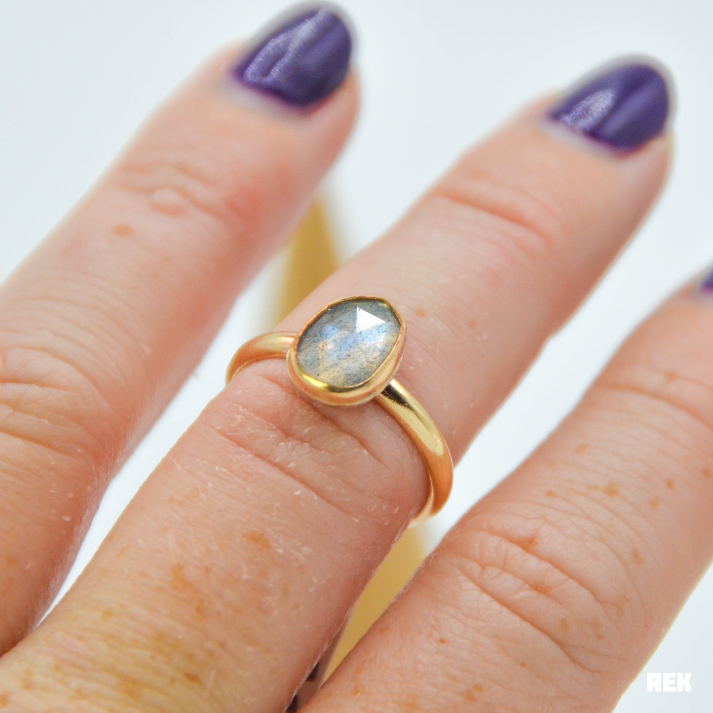 Gold fill rose cut labradorite size 7.25