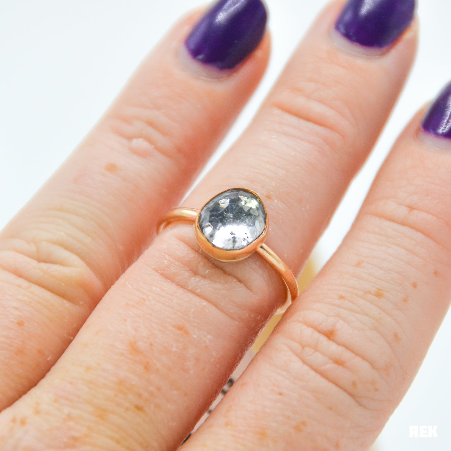 Gold fill rose cut tourmaline size 7