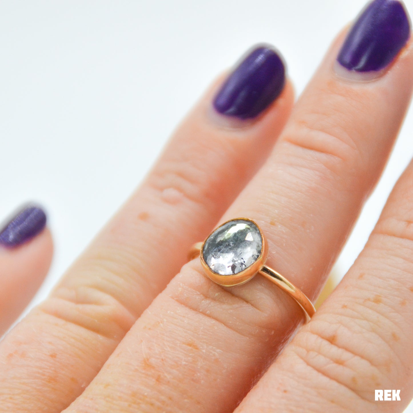 Gold fill rose cut tourmaline size 7