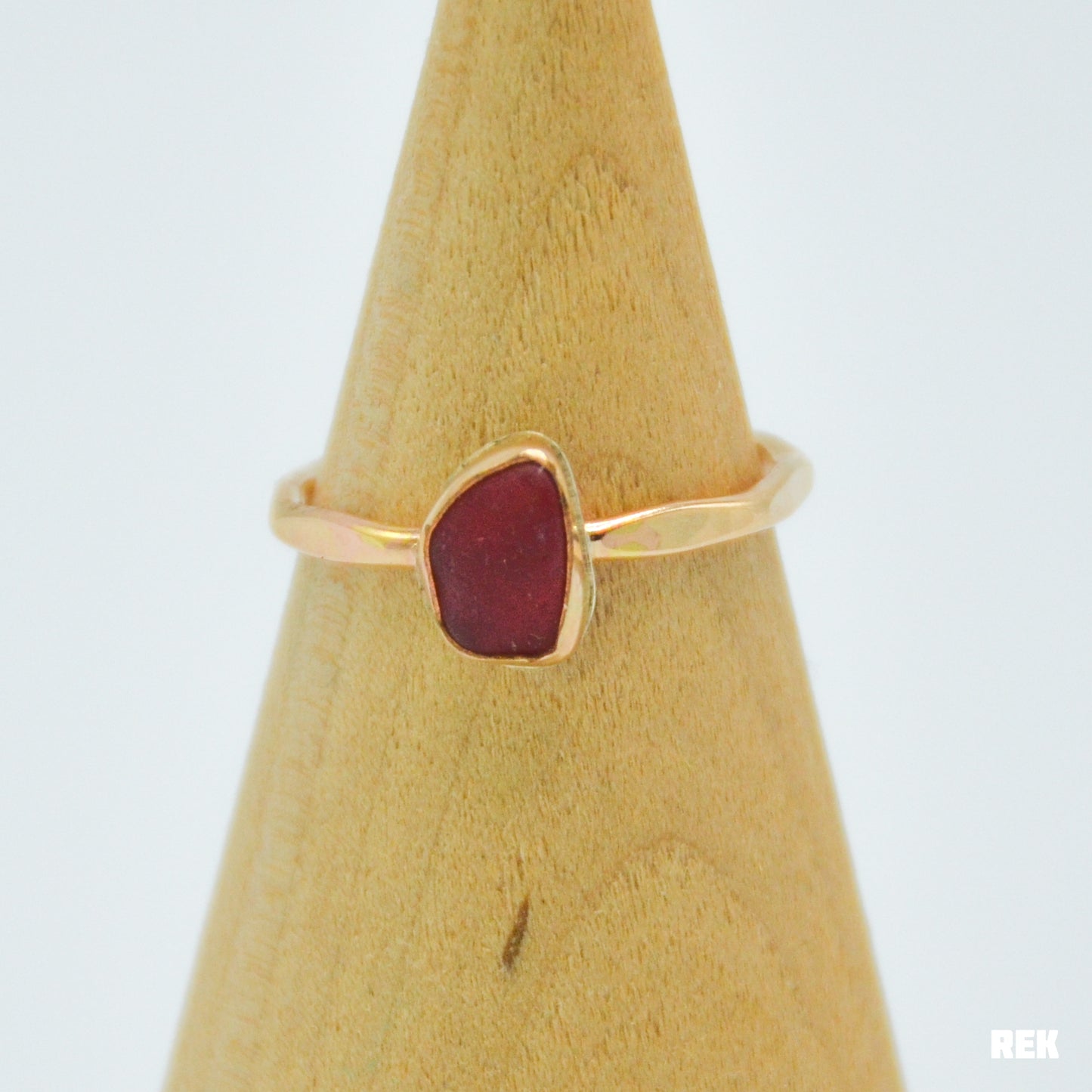 Gold fill red sea glass size 7.75
