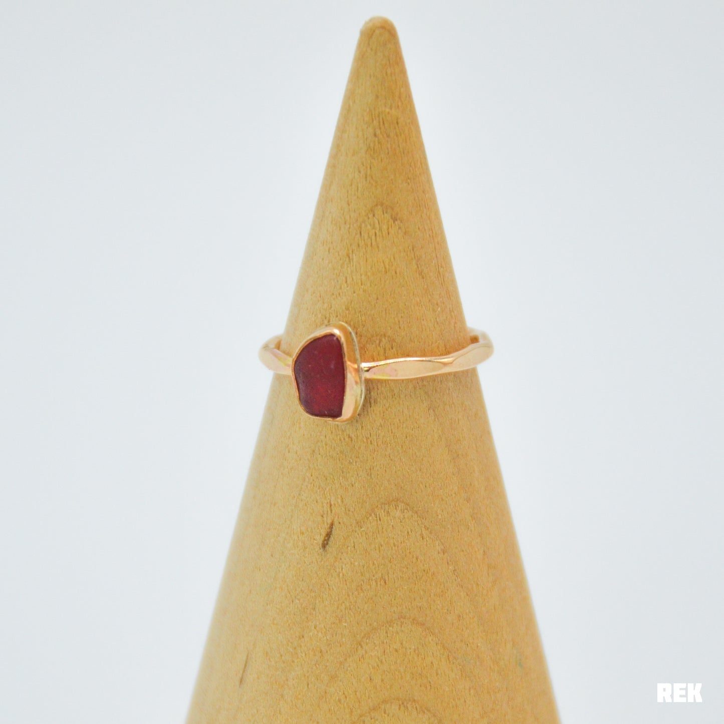 Gold fill red sea glass size 7.75