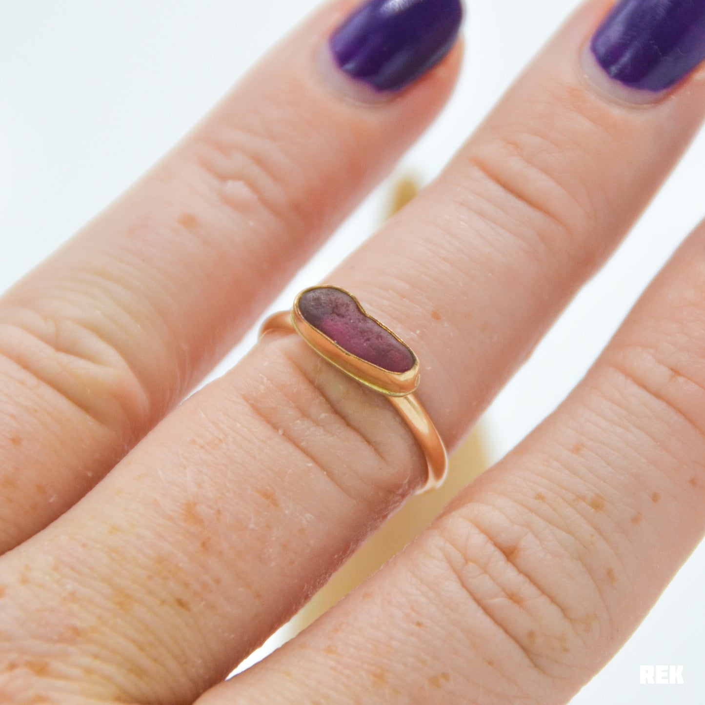 Gold fill grape sea glass size 7.25