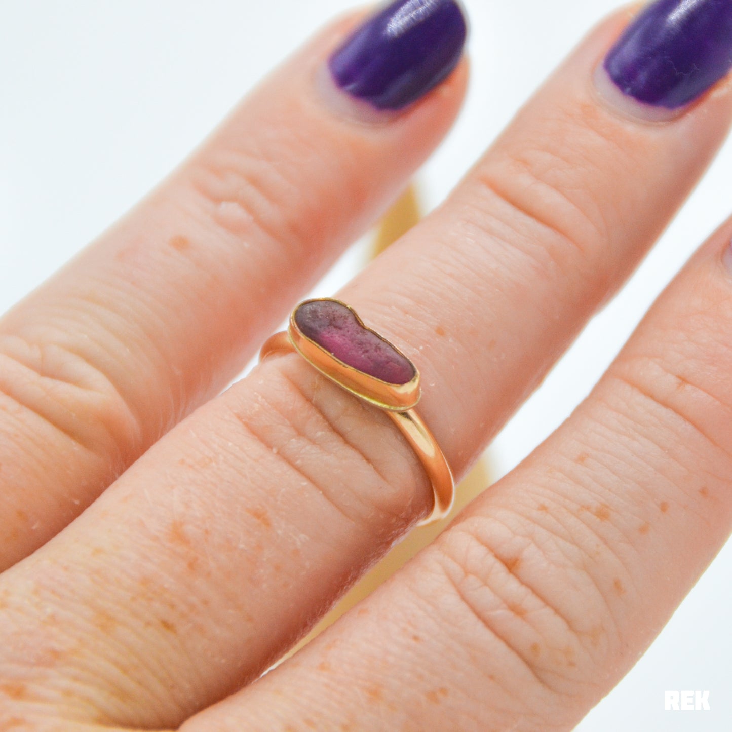 Gold fill grape sea glass size 7.25