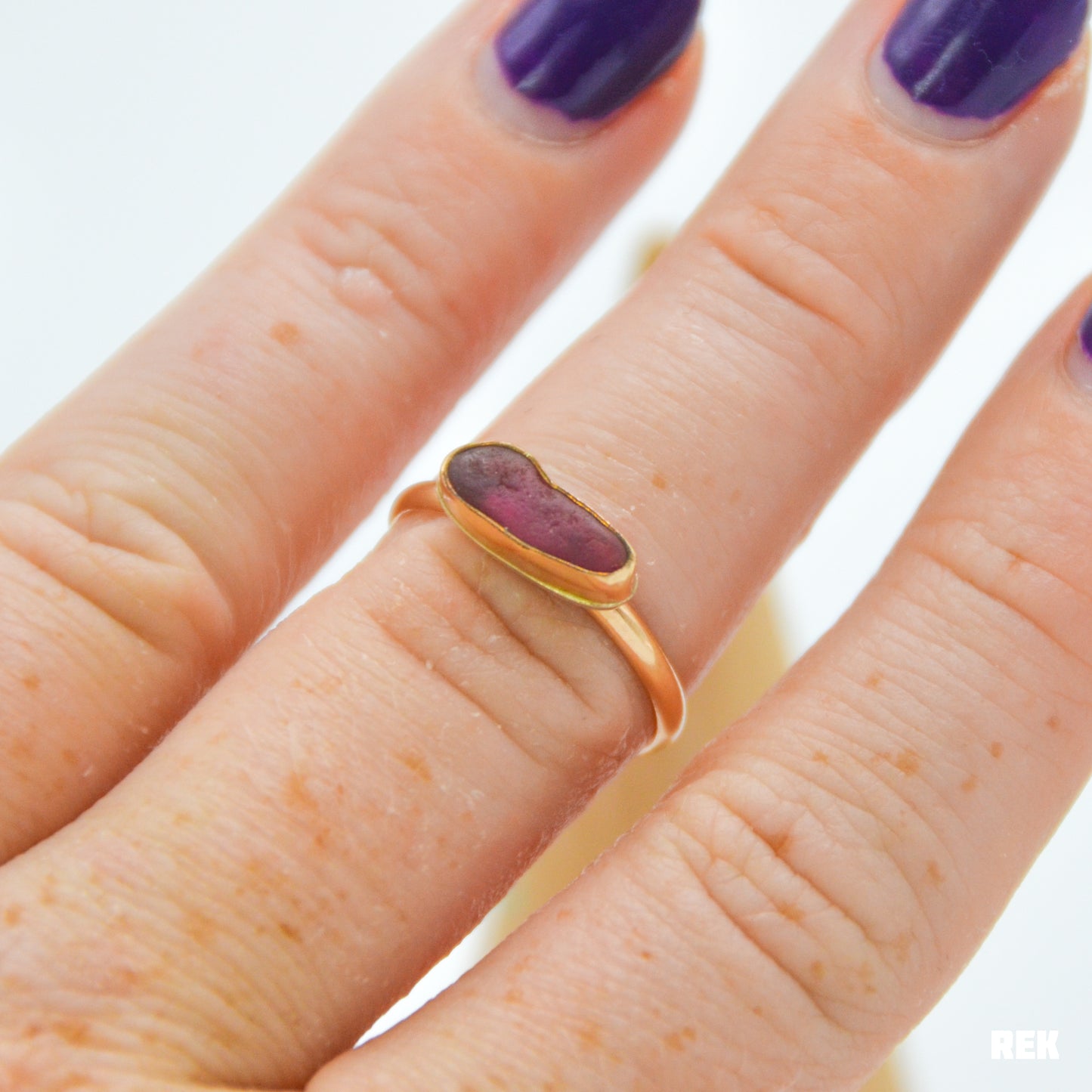 Gold fill grape sea glass size 7.25