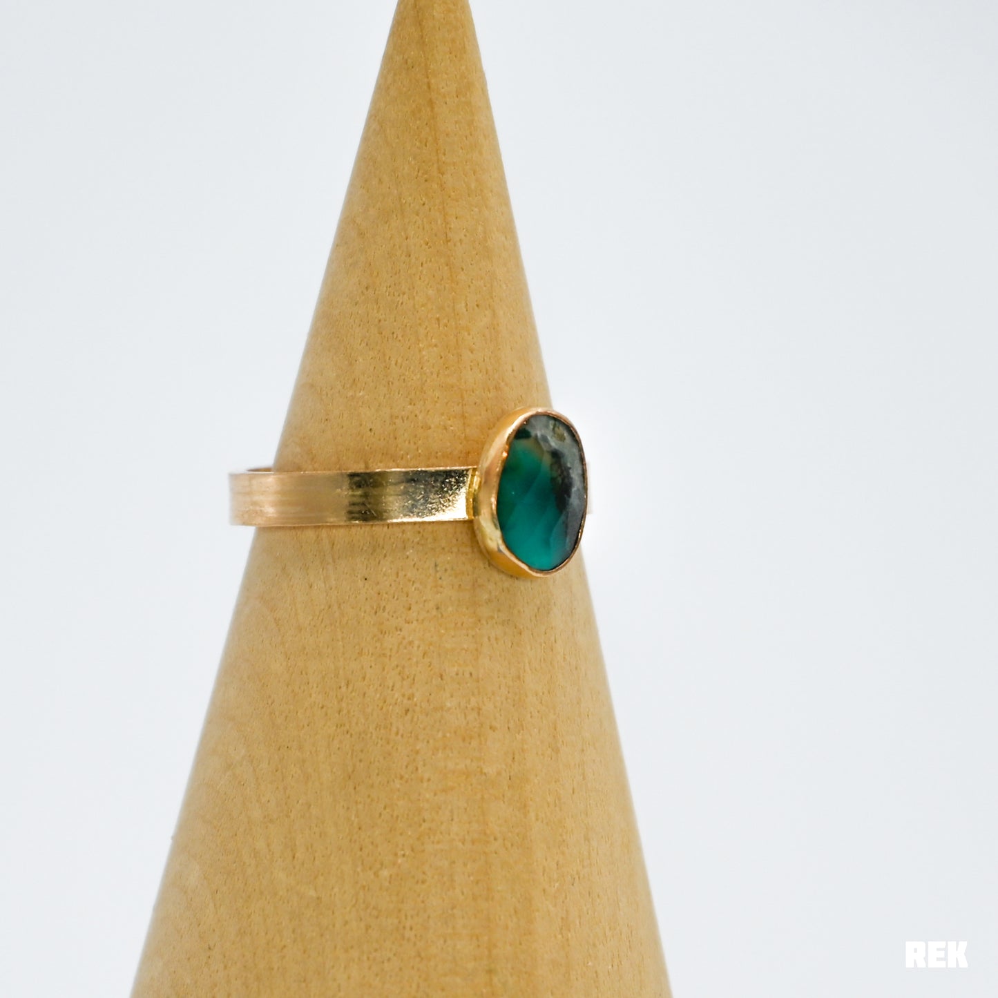 Gold fill rose cut gem silica size 7.25