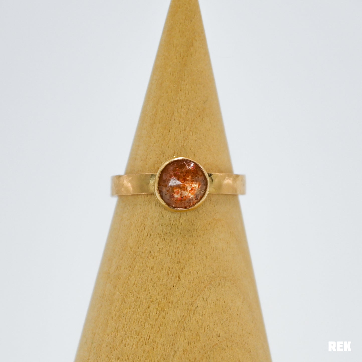 Gold fill rose cut sunstone size 8