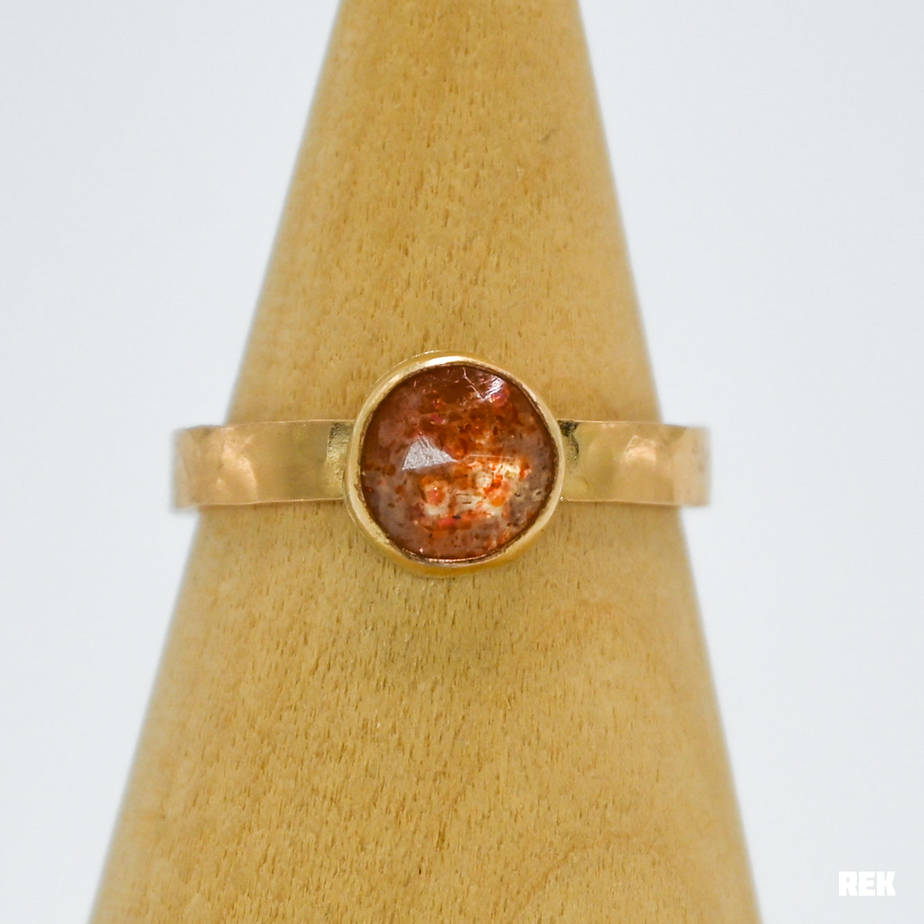Gold fill rose cut sunstone size 8