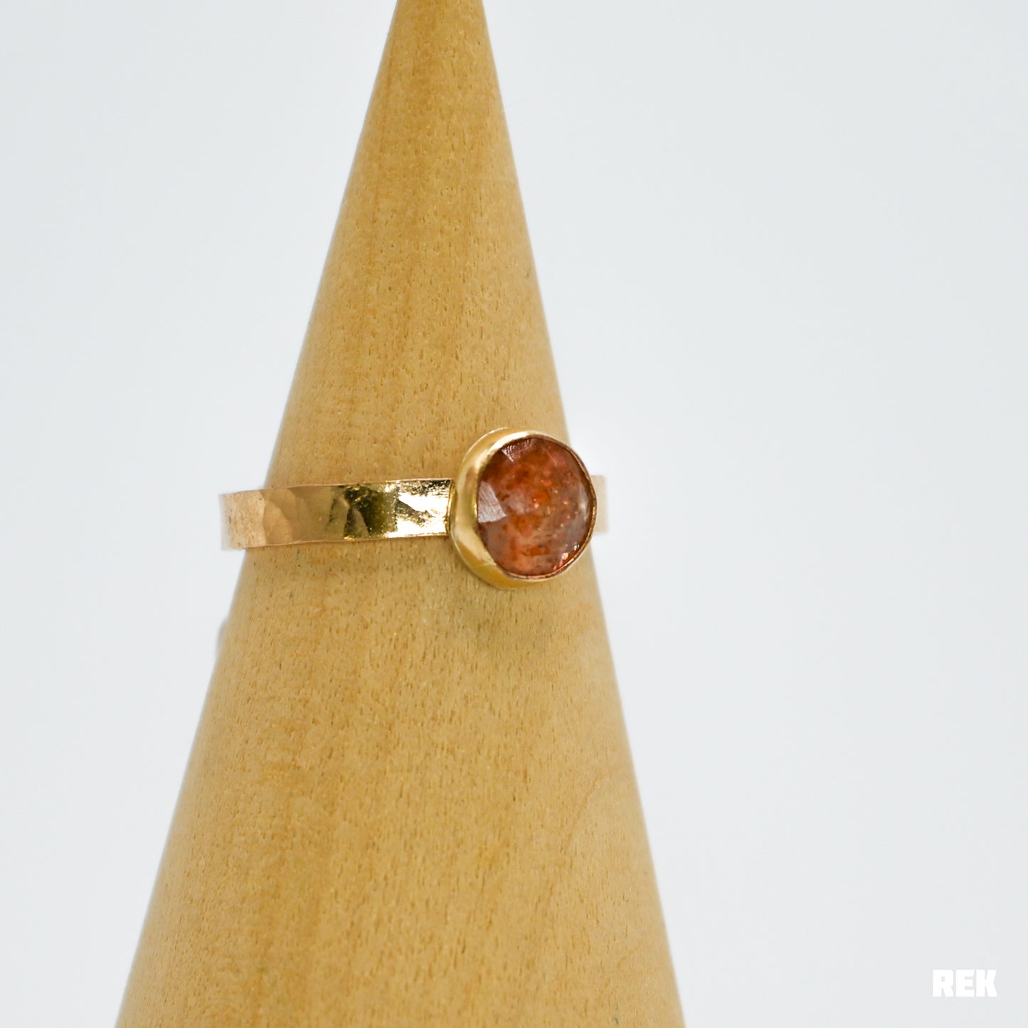 Gold fill rose cut sunstone size 8
