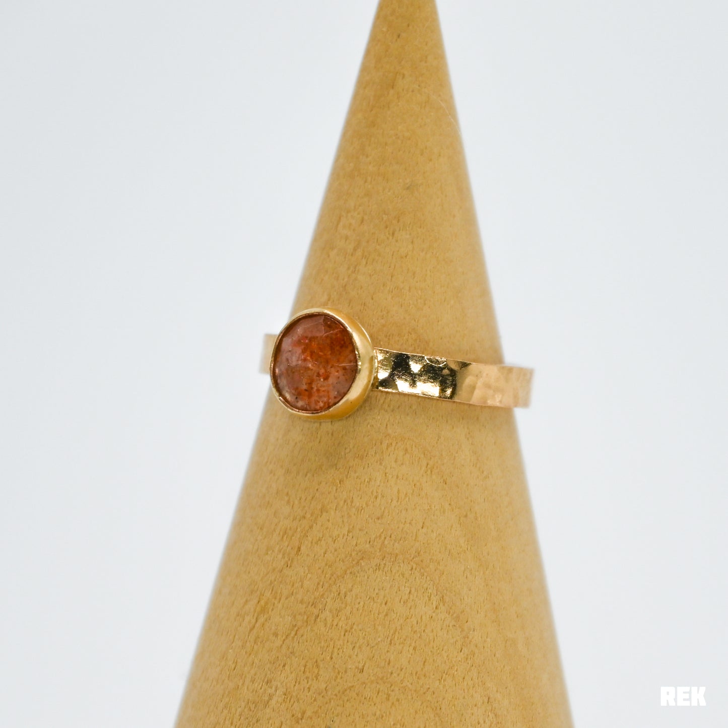 Gold fill rose cut sunstone size 8