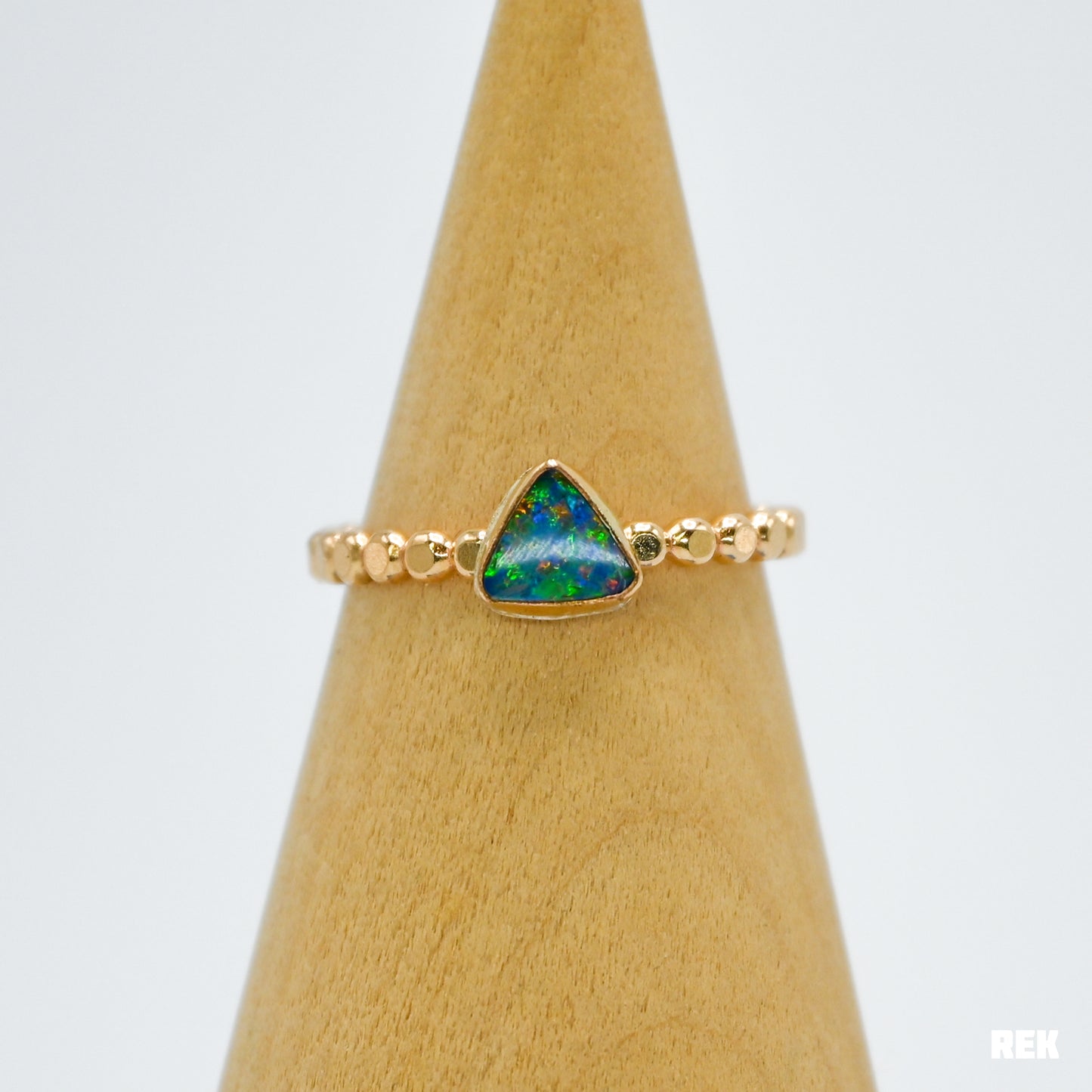 Gold fill triangle Australian opal size 8.25