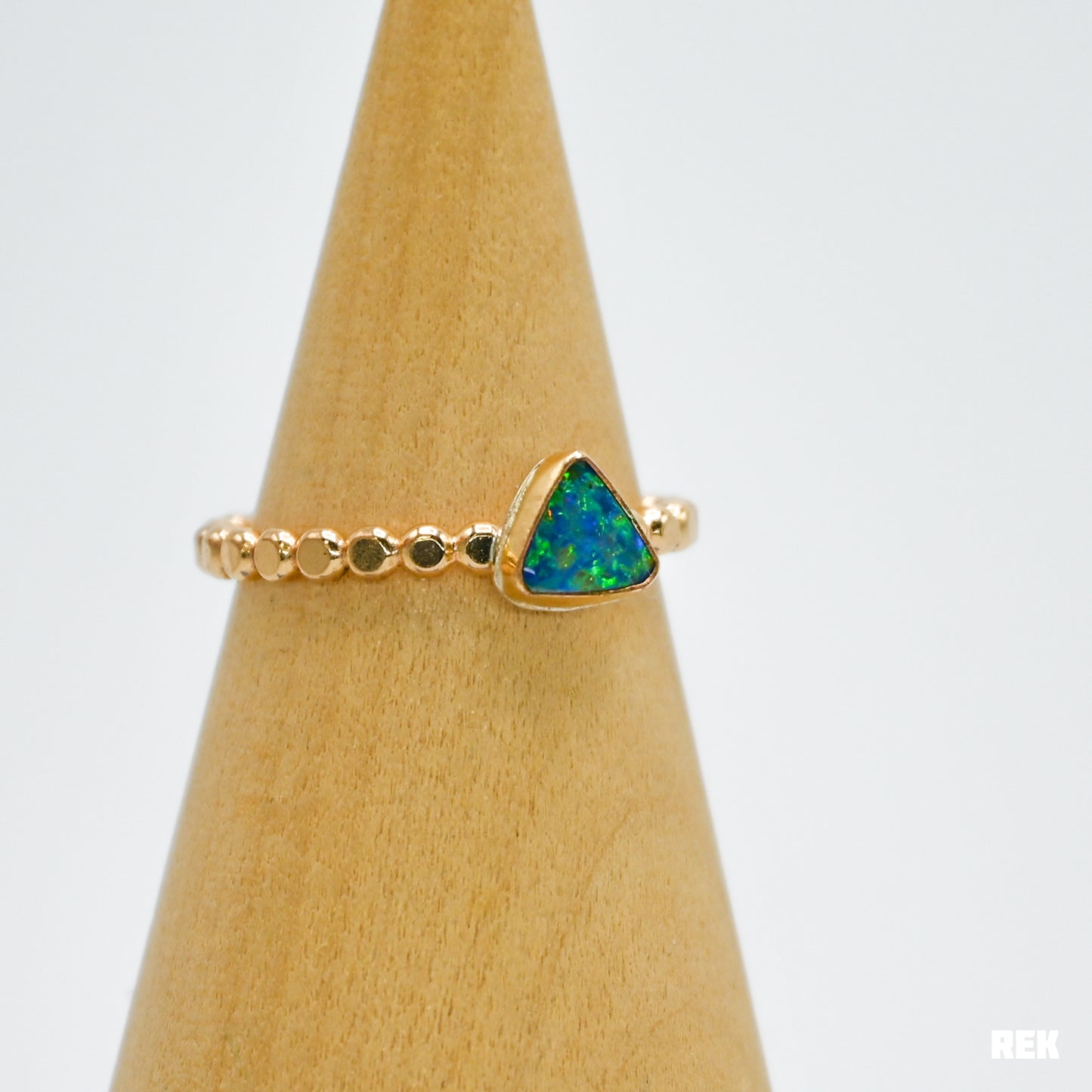 Gold fill triangle Australian opal size 8.25