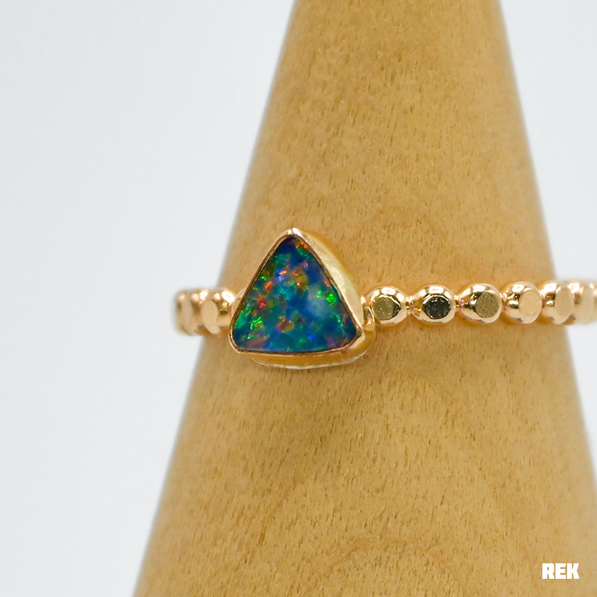 Gold fill triangle Australian opal size 8.25